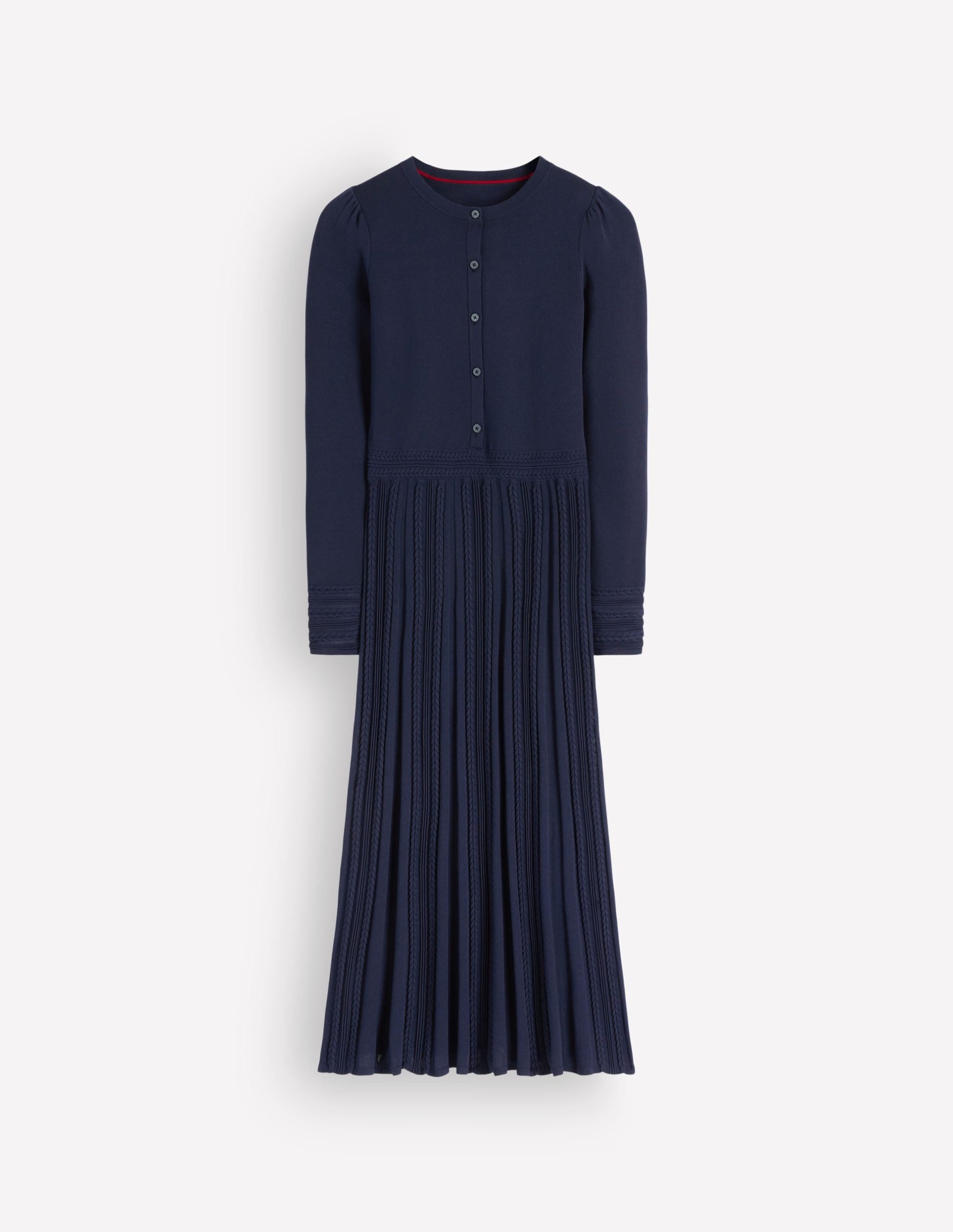 Cable Stitch Knitted Dress-Navy - Image 6