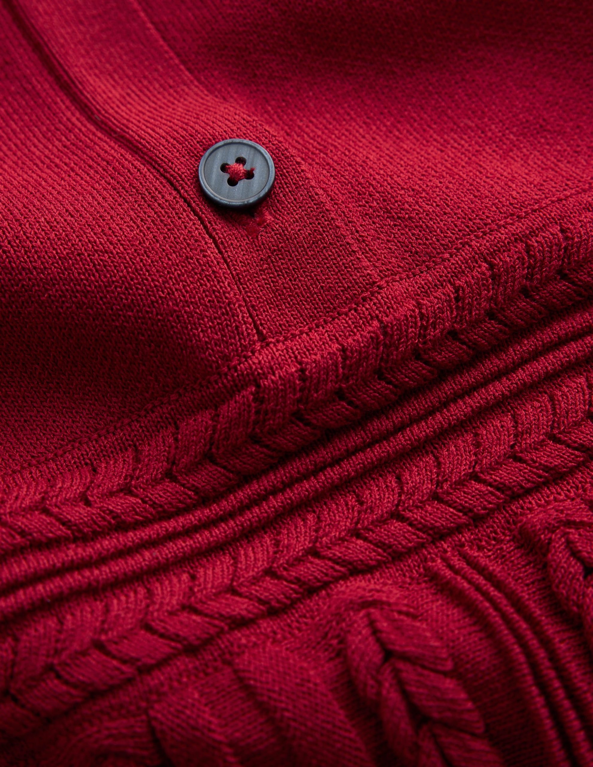 Cable Stitch Knitted Dress-Crimson Red - Image 7