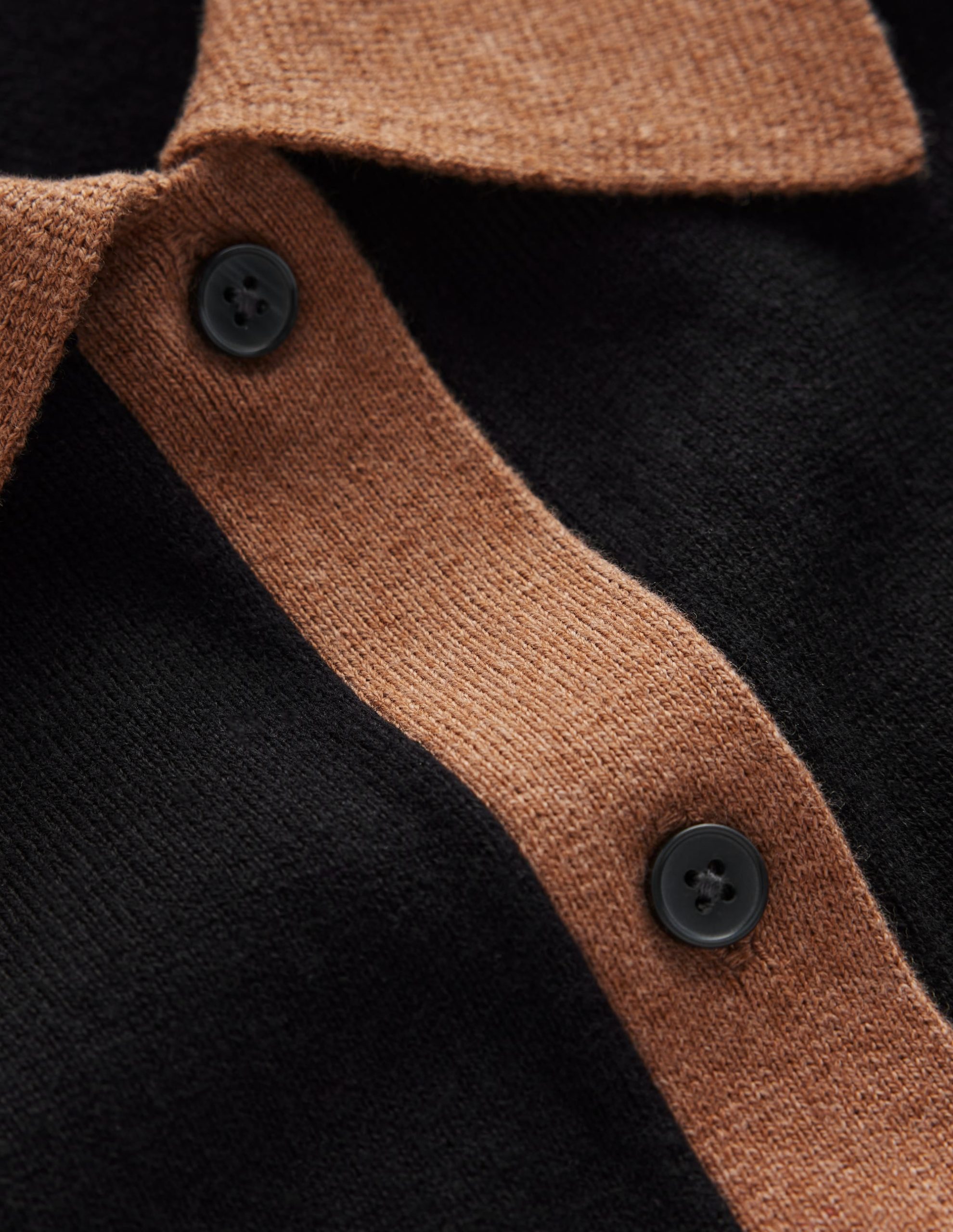 Jessica Knitted Shirt Dress-Black and Fall leaf - Image 6