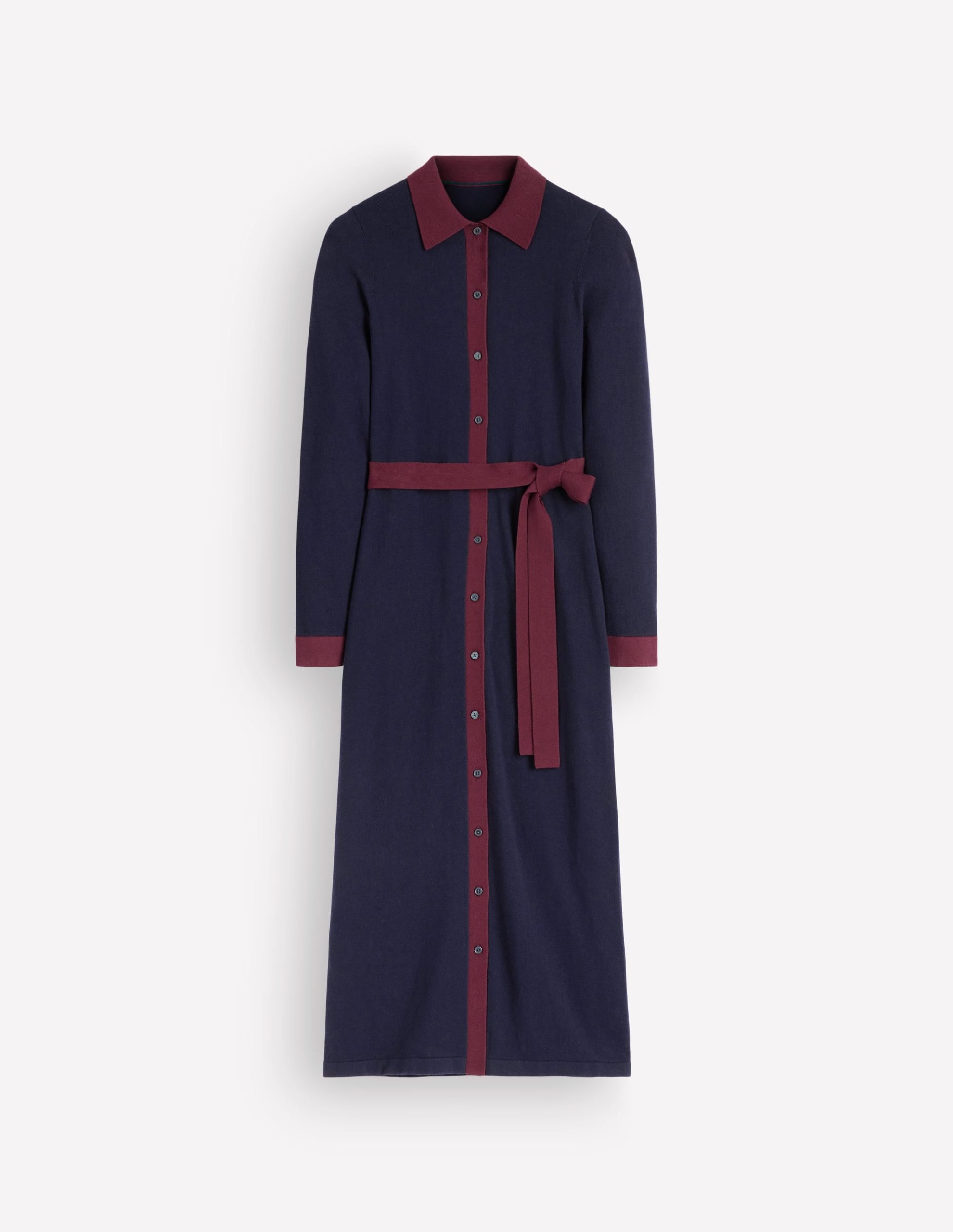 Jessica Knitted Shirt Dress-Evening Blue. Deep Wisteria - Image 5