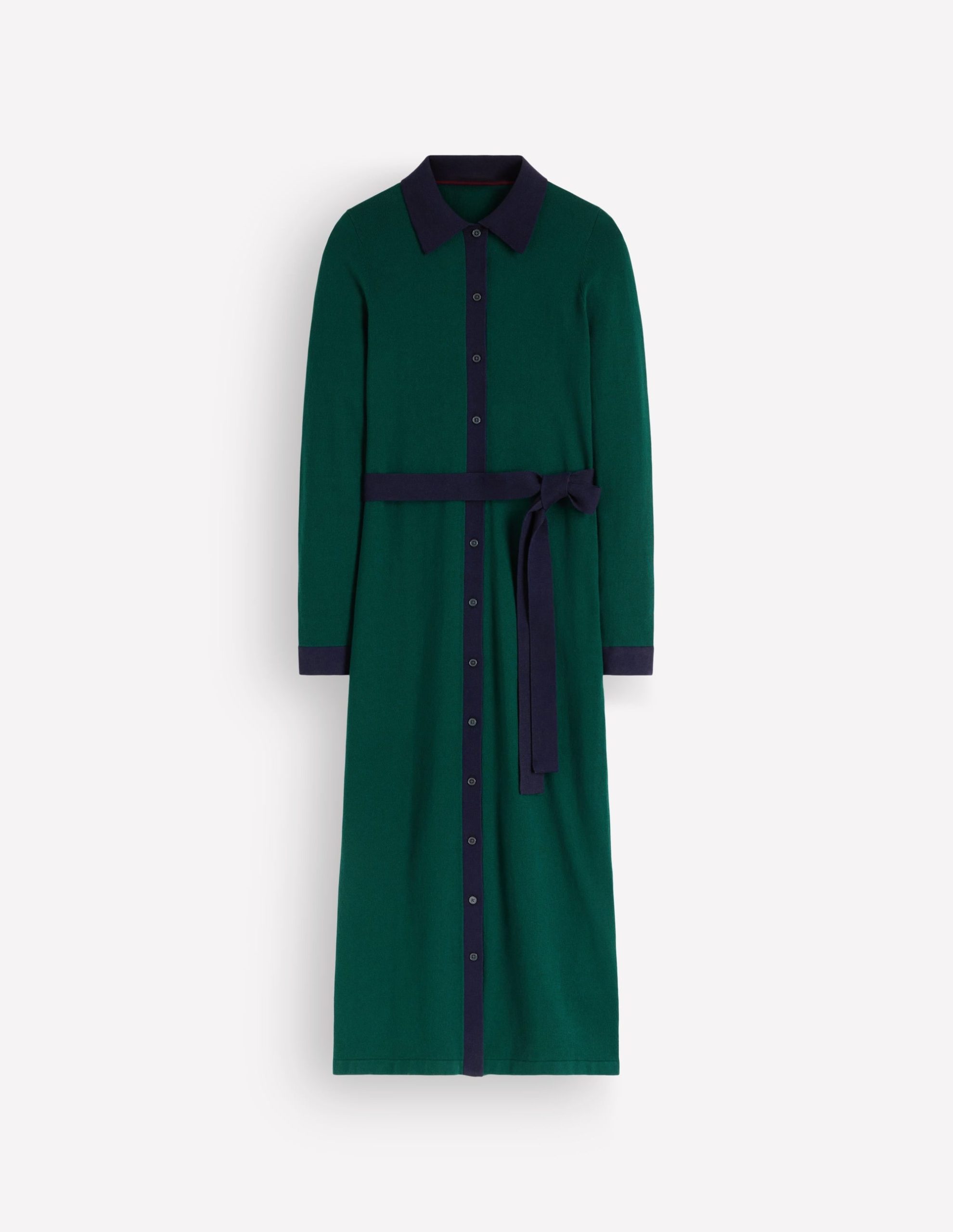 Jessica Knitted Shirt Dress-Malachite Green. Evening Blue - Image 5