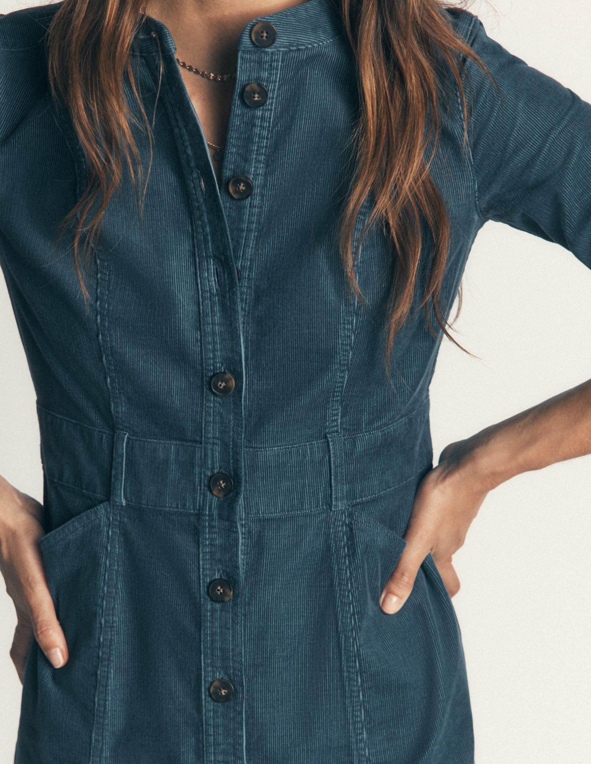 Zara Cord Short Dress-Storm Blue - Image 2