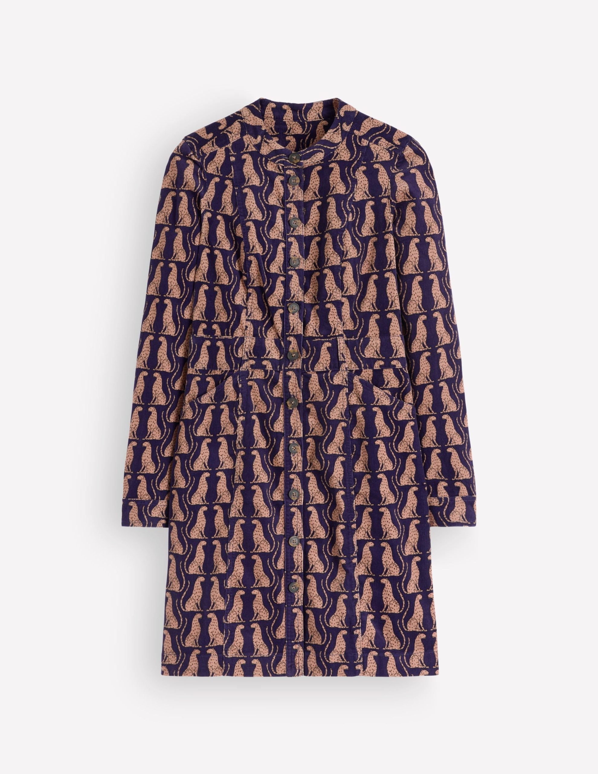 Zara Cord Short Dress-Zodiac Purple. Patient Leopard - Image 5