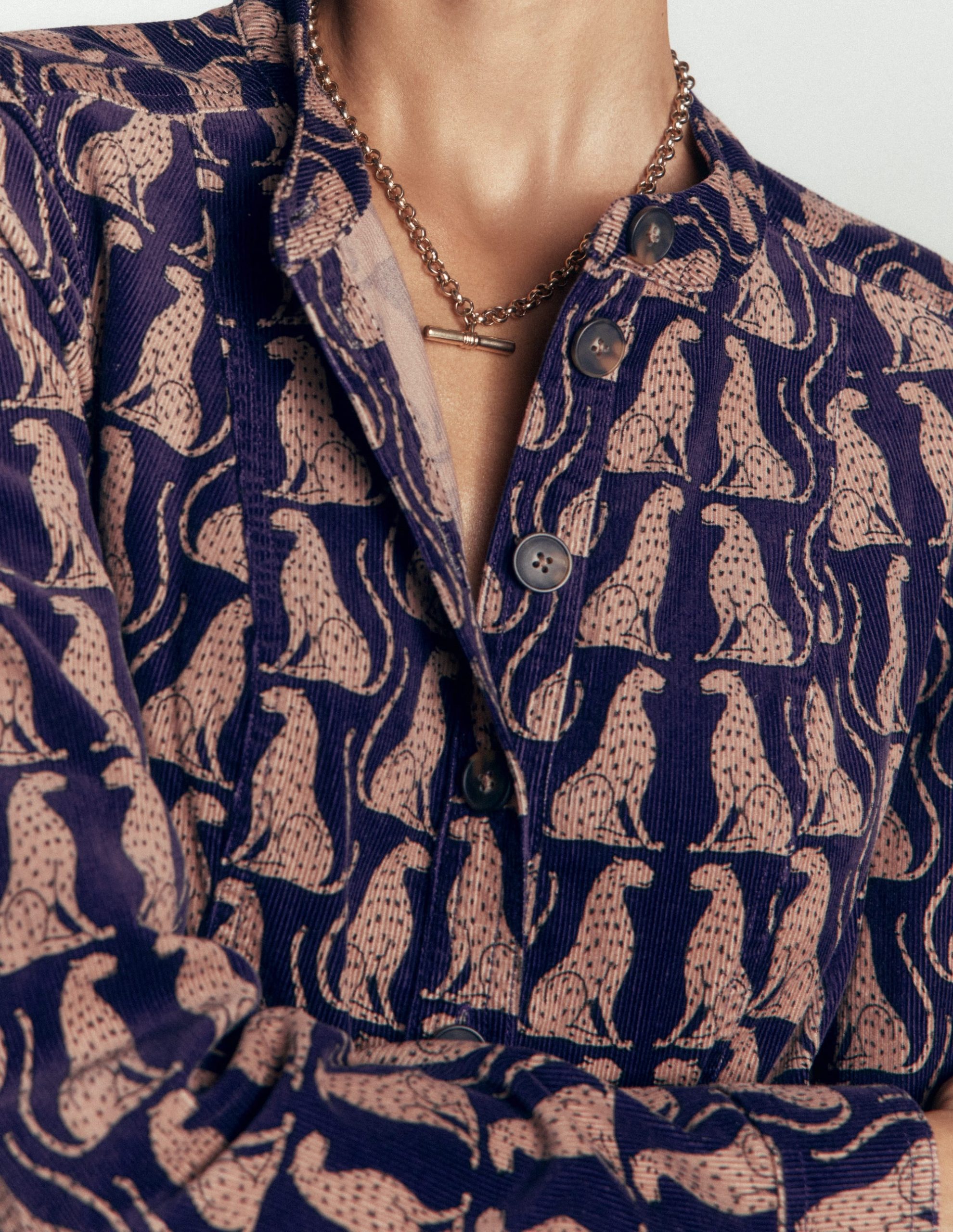 Zara Cord Short Dress-Zodiac Purple. Patient Leopard - Image 2