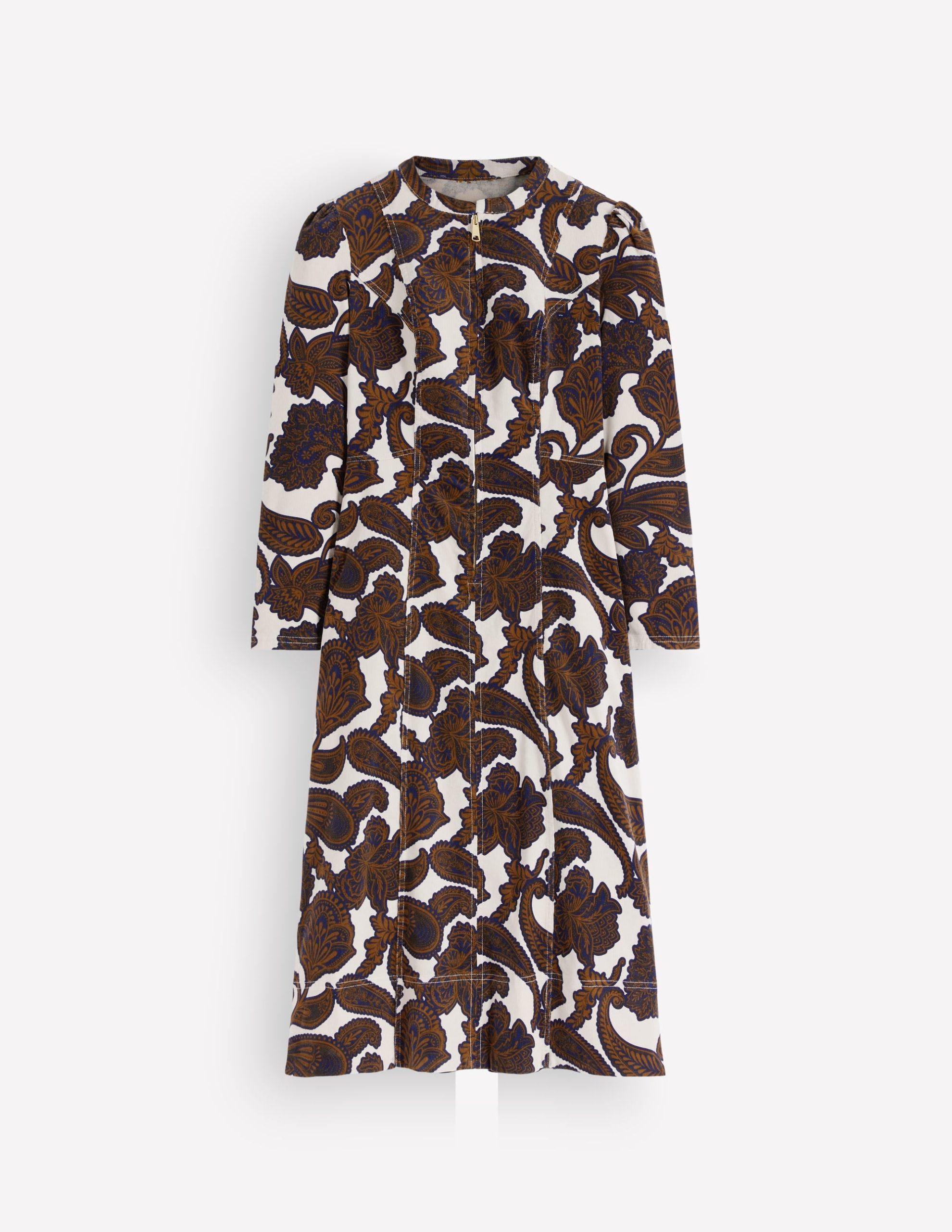 Una Cord Midi Dress-Almond Milk Paisley Bouquet - Image 5