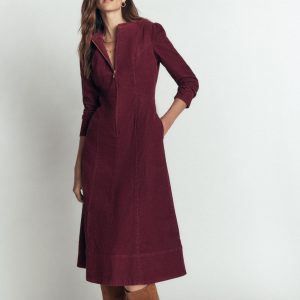 Una Cord Midi Dress-Purple Potion