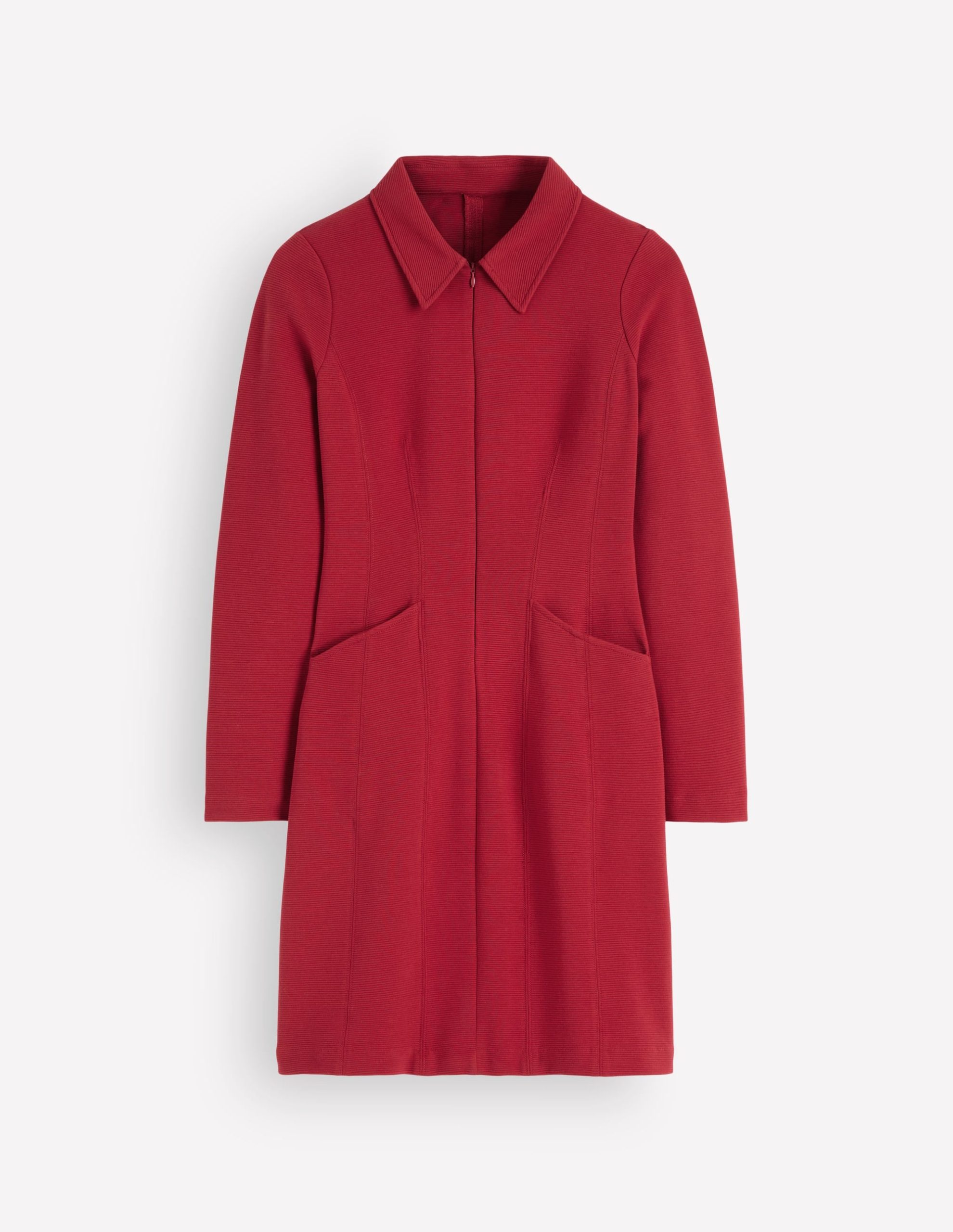 Nia Ottoman Long Sleeve Dress-Crimson red - Image 6