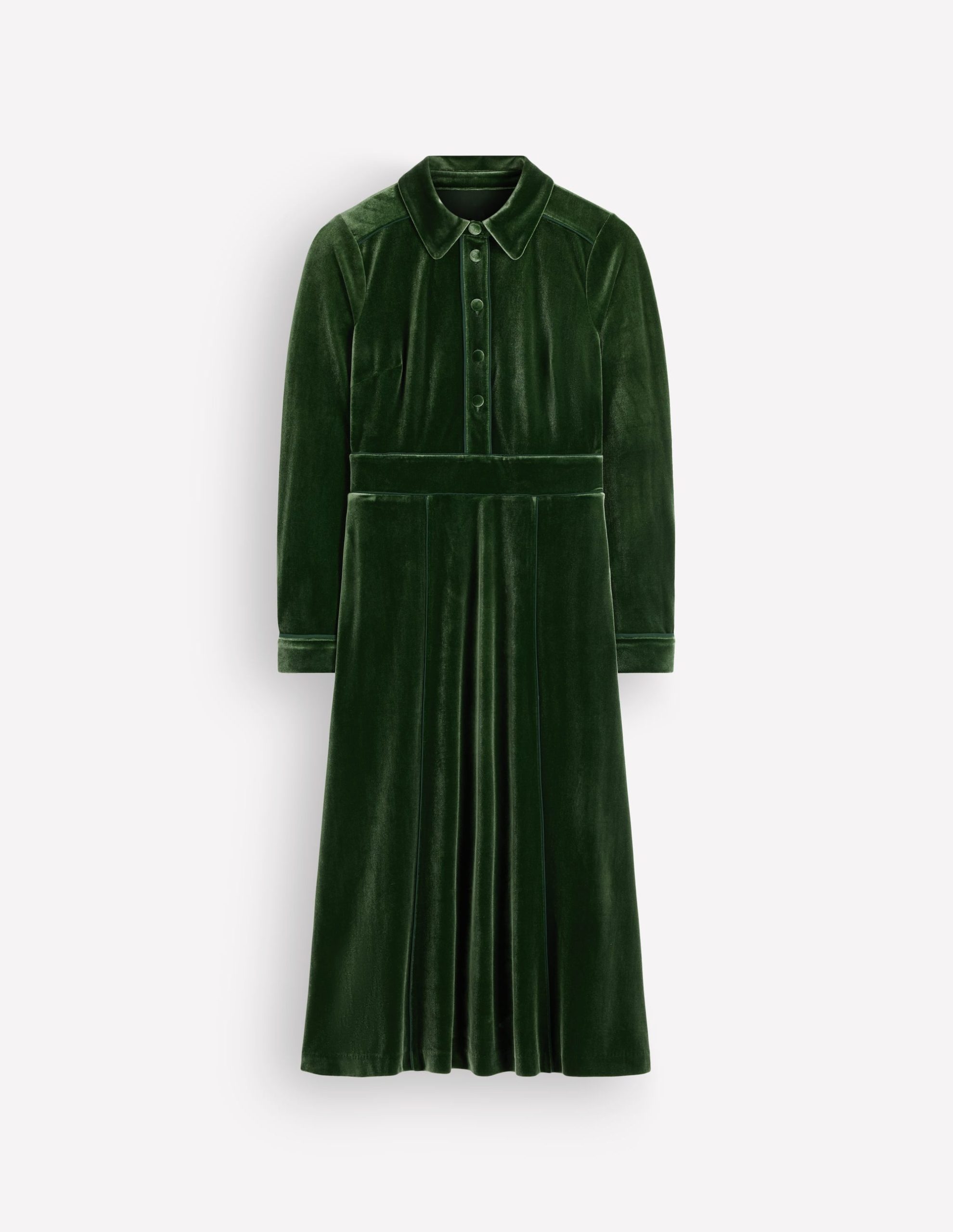 Etta Piping Velvet Dress-Douglas Fir - Image 8