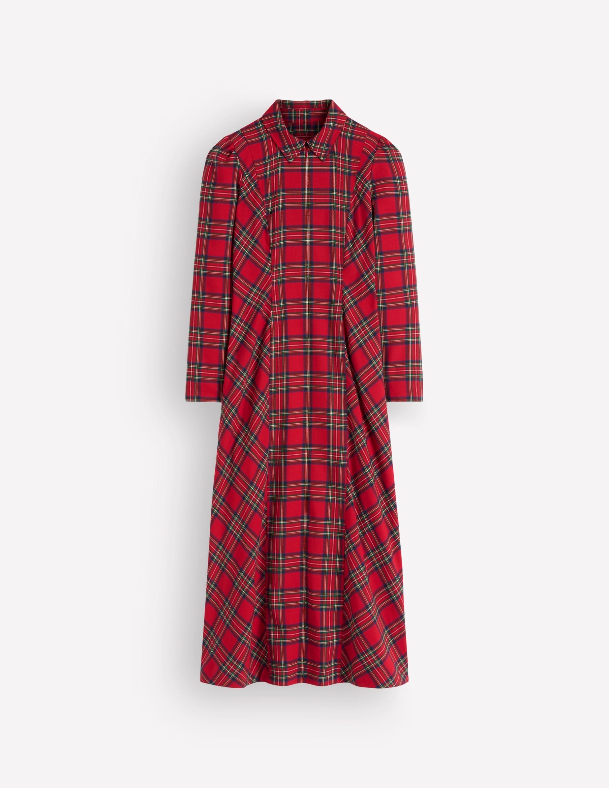 Una Collared Check Midi Dress-Red. Blue and Green Check - Image 7