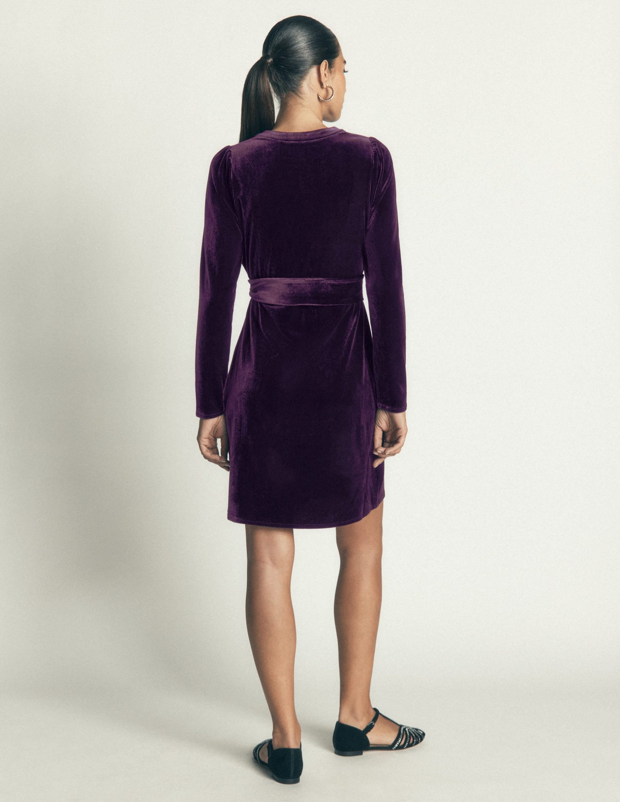 Honor Short Velvet Dress-Nightshade - Image 3