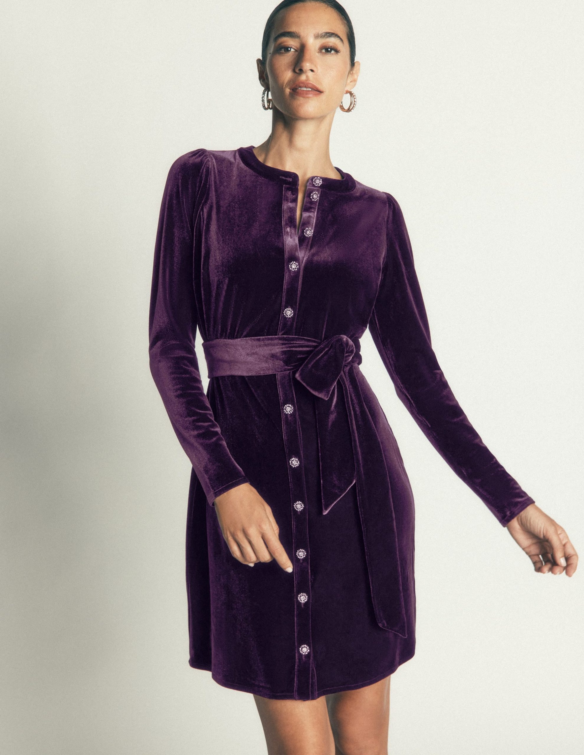 Honor Short Velvet Dress-Nightshade - Image 4