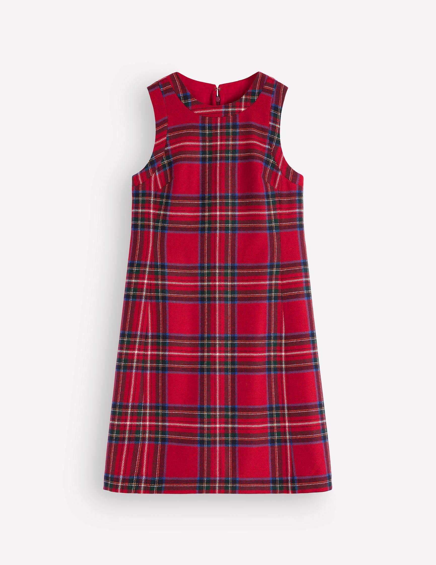 Lou Wool Check Shift Dress-Red. Blue and Green Check - Image 8