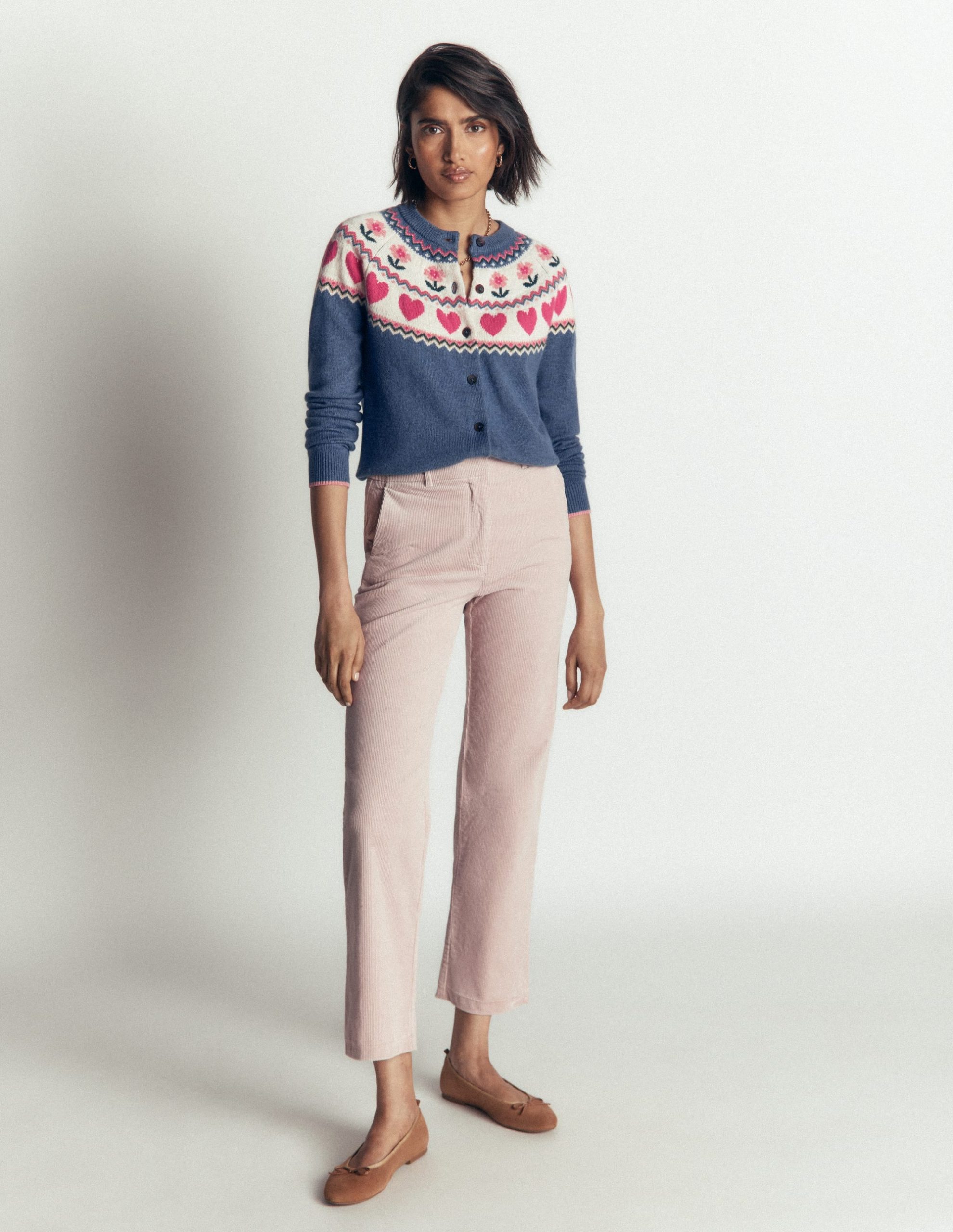 Edie Fair Isle Cardigan-Blue fair isle - Image 4