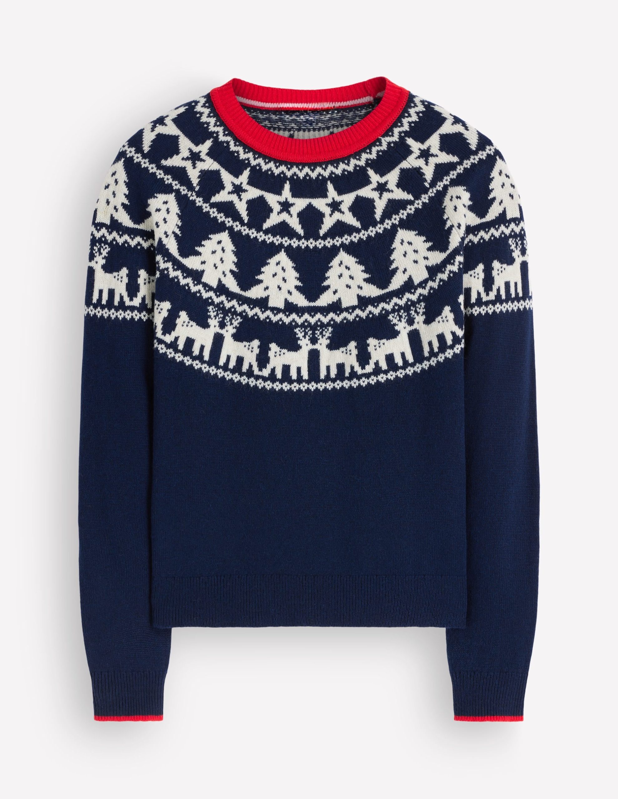 Edie Fair Isle Sweater-Navy reindeer - Image 6