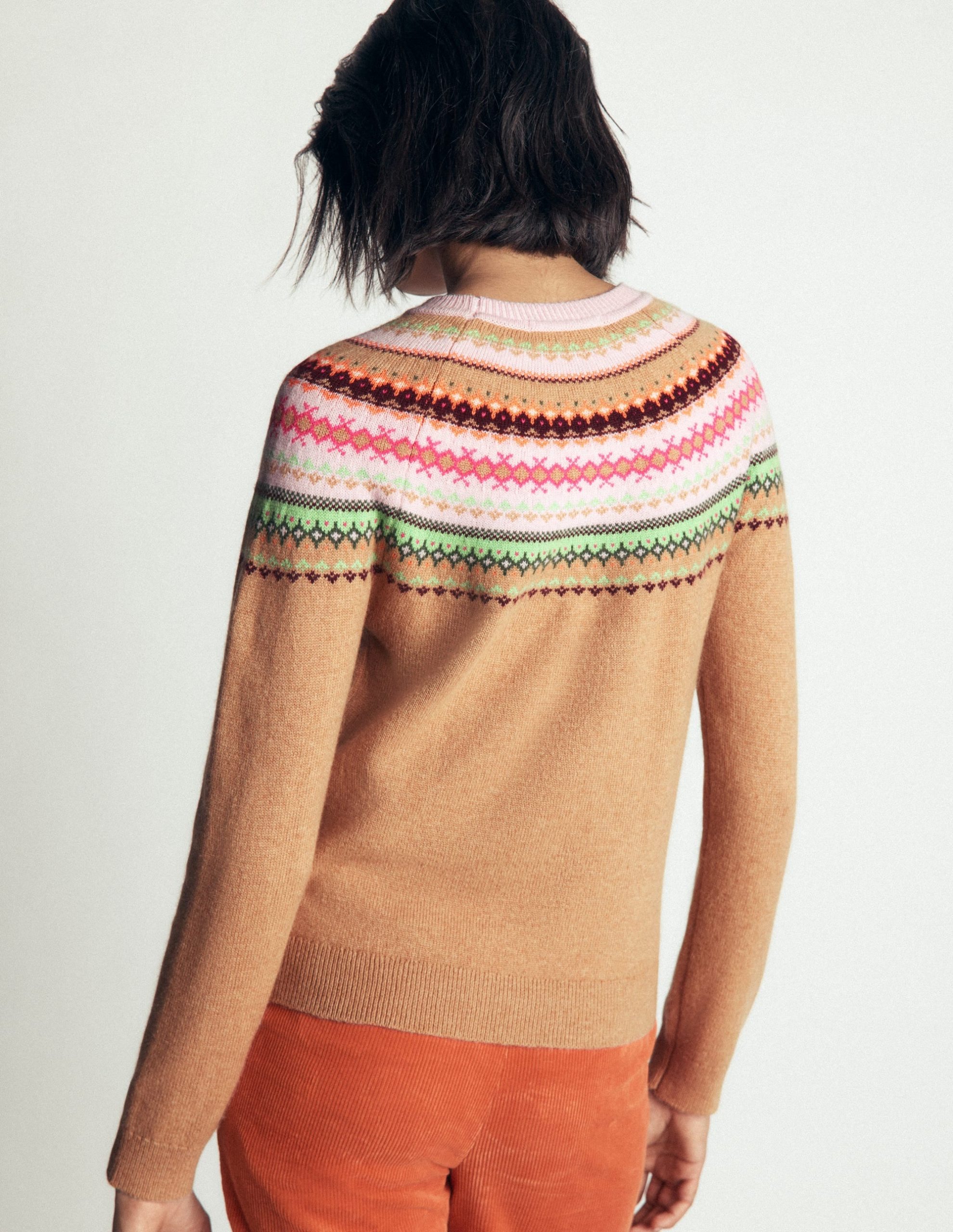 Edie Fair Isle Sweater-Camel fair isle - Image 3