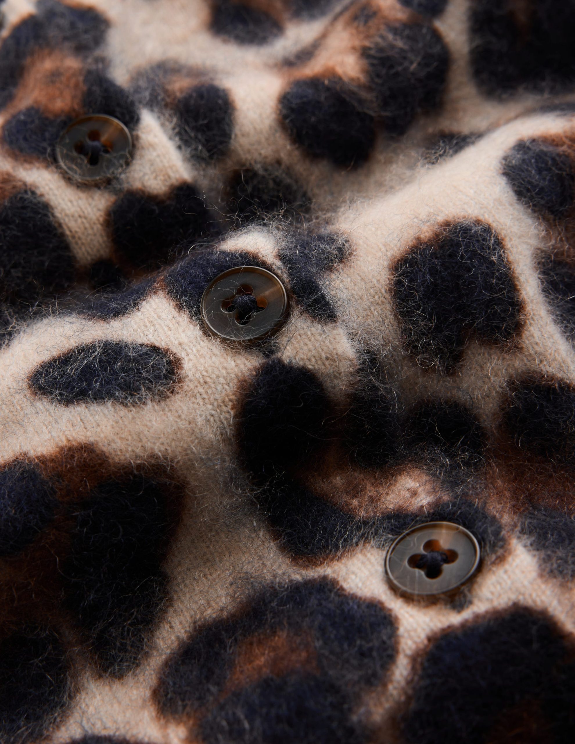Kat Brushed Cashmere Cardigan-Camel. Leopard - Image 6