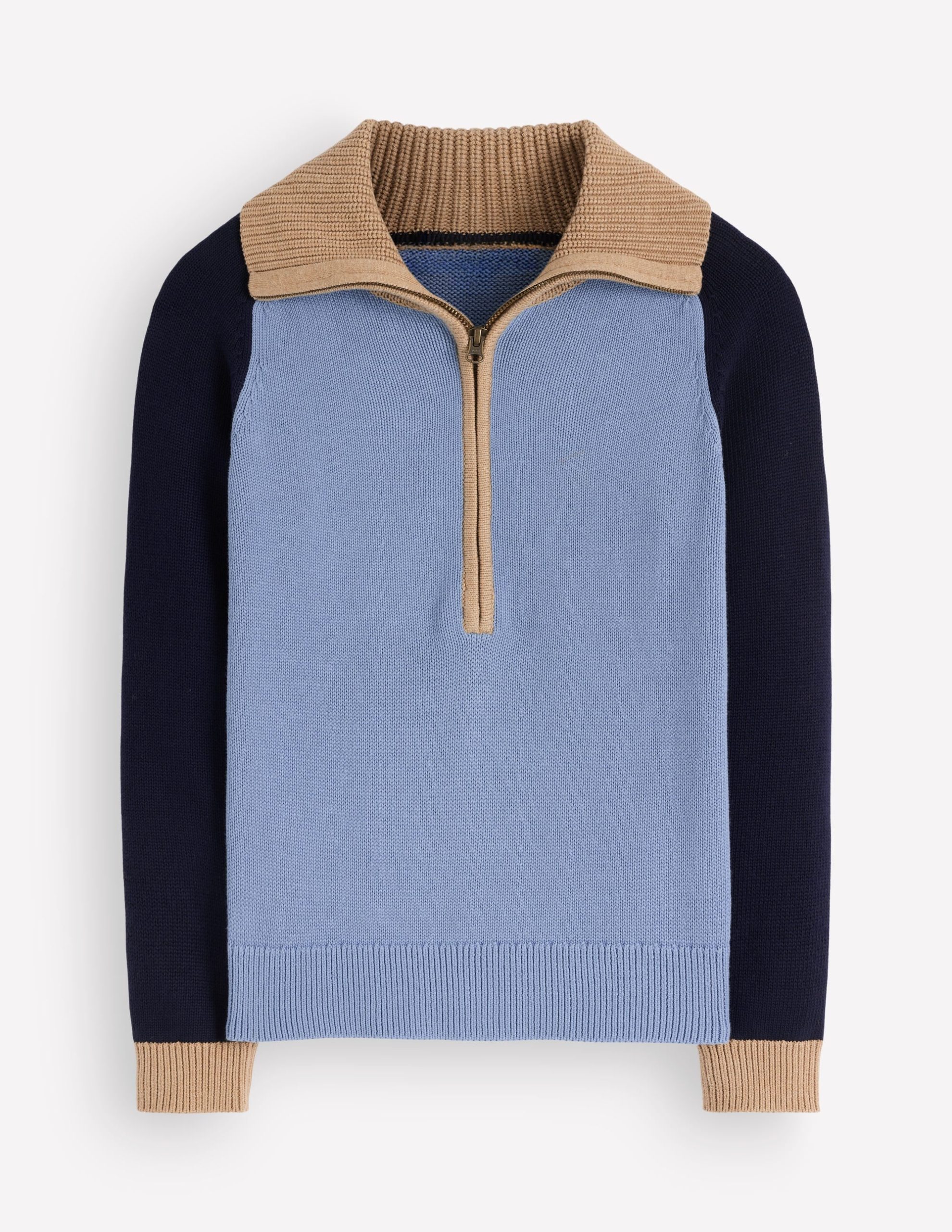 Lucy Half Zip Sweater-Blue Colour Block - Image 6