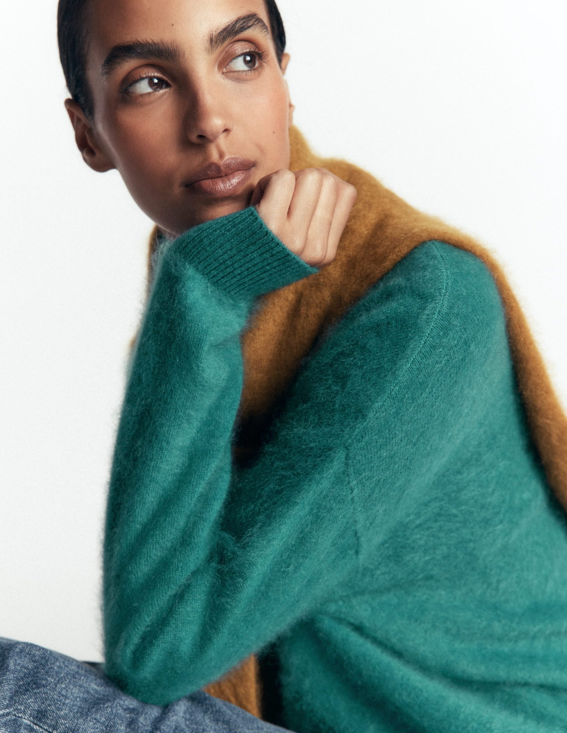 Kat Brushed Cashmere Sweater-Deep Sea Depths - Image 2