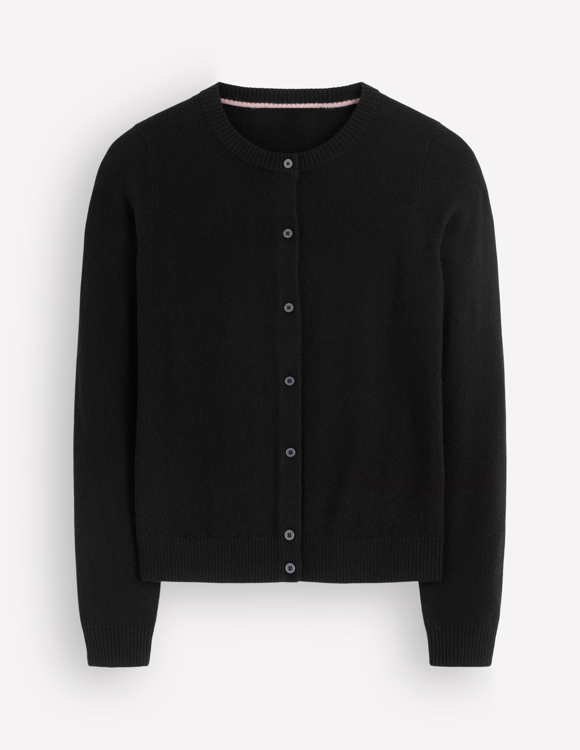 Elsie Cashmere Crew Cardigan-Black - Image 5