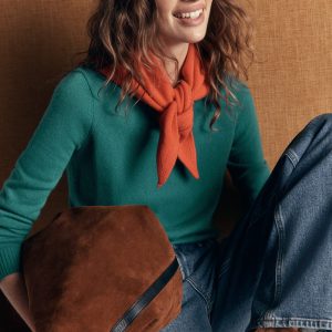 Elsie Cashmere Crew Sweater-Deep Sea Depths