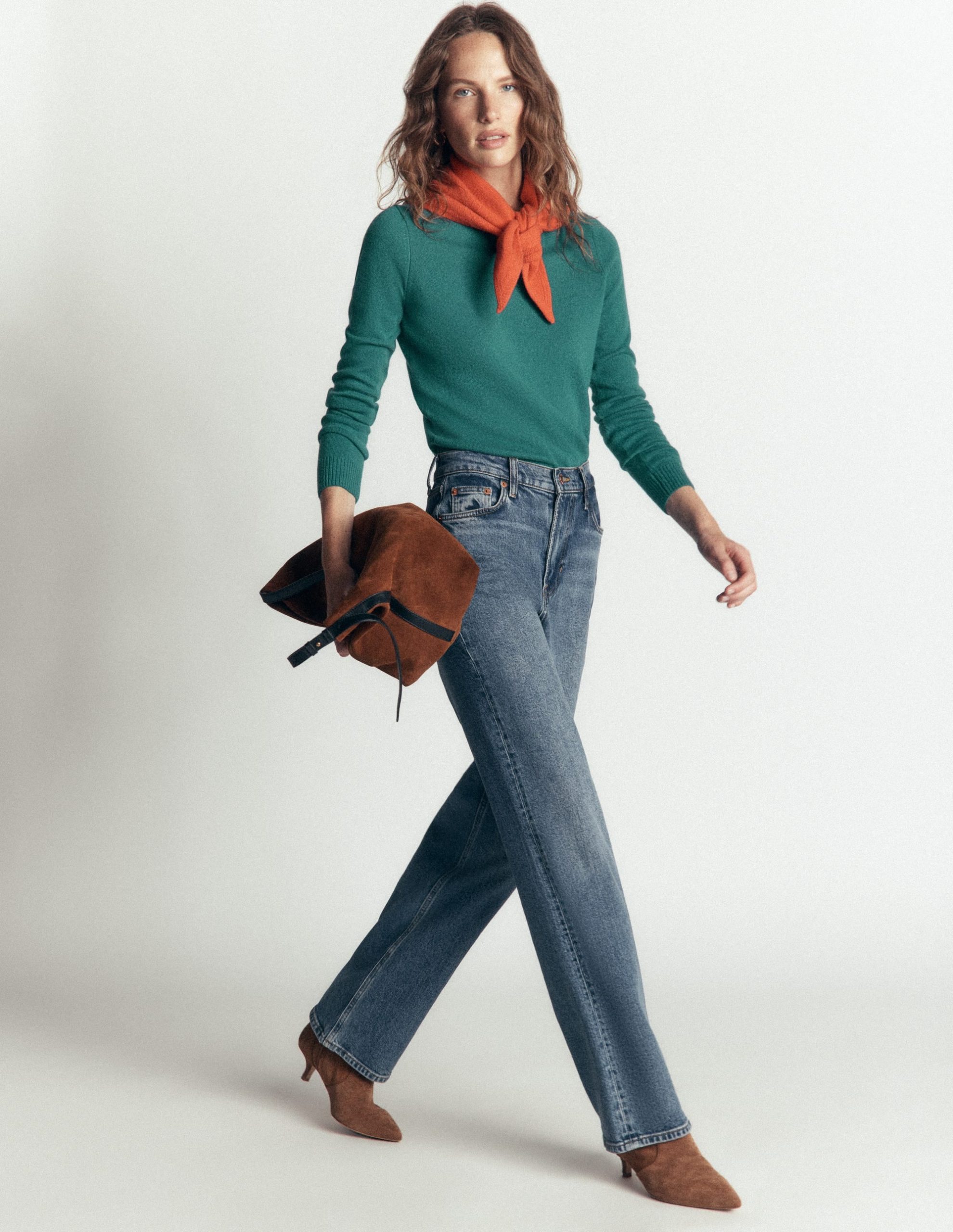 Elsie Cashmere Crew Sweater-Deep Sea Depths - Image 4