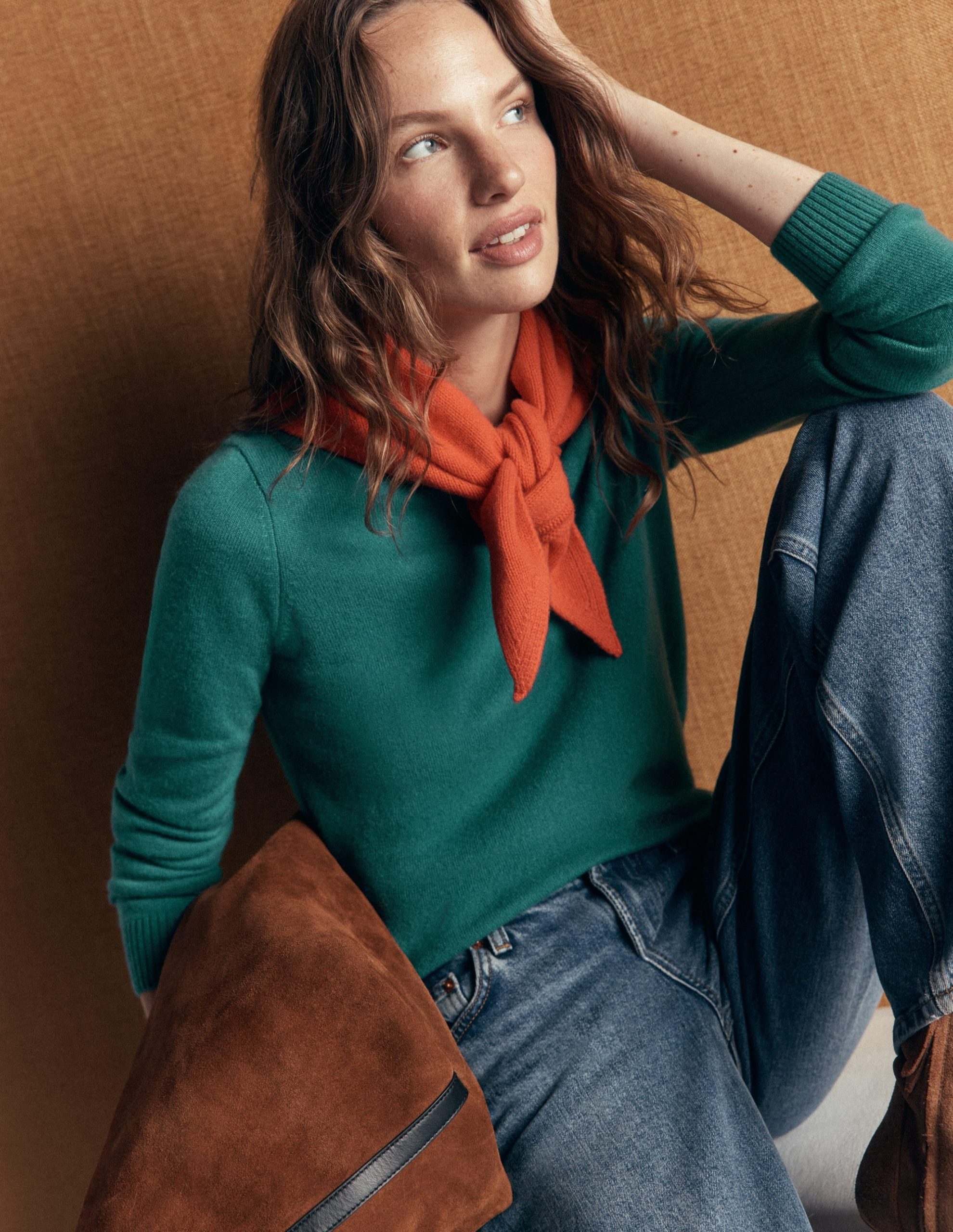 Elsie Cashmere Crew Sweater-Deep Sea Depths - Image 5