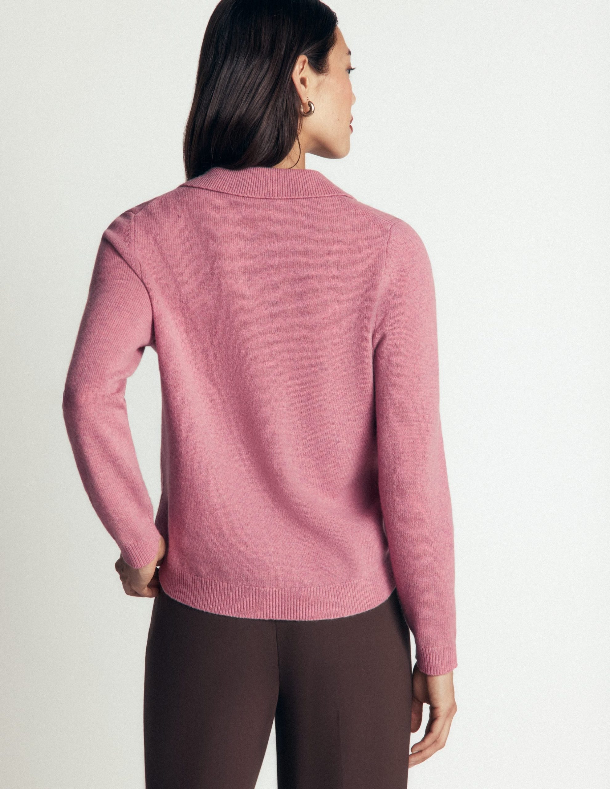 Marianne Merino Wool Sweater-Pink Heather - Image 3