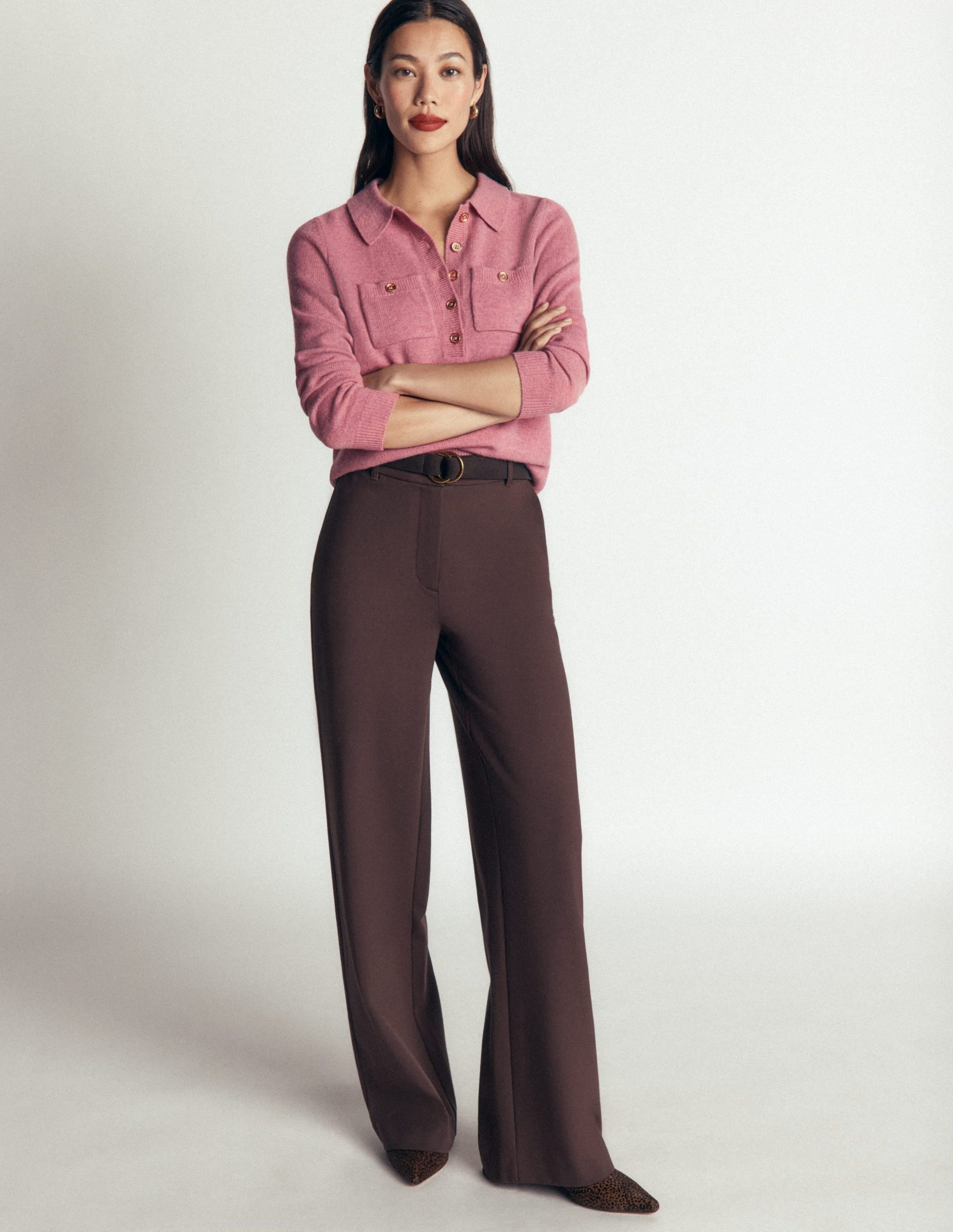 Marianne Merino Wool Sweater-Pink Heather - Image 4