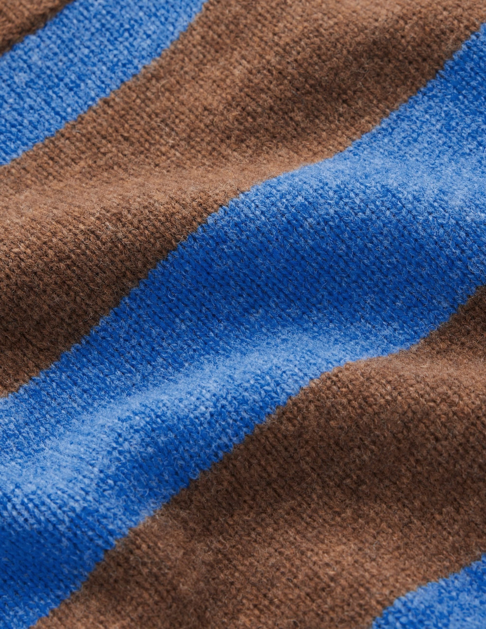Marta Merino Wool Crew Sweater-Bitter Chocolate. Blue Stripe - Image 8