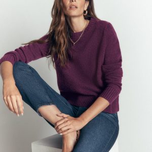 Marta Merino Wool Crew Sweater-Potent Purple