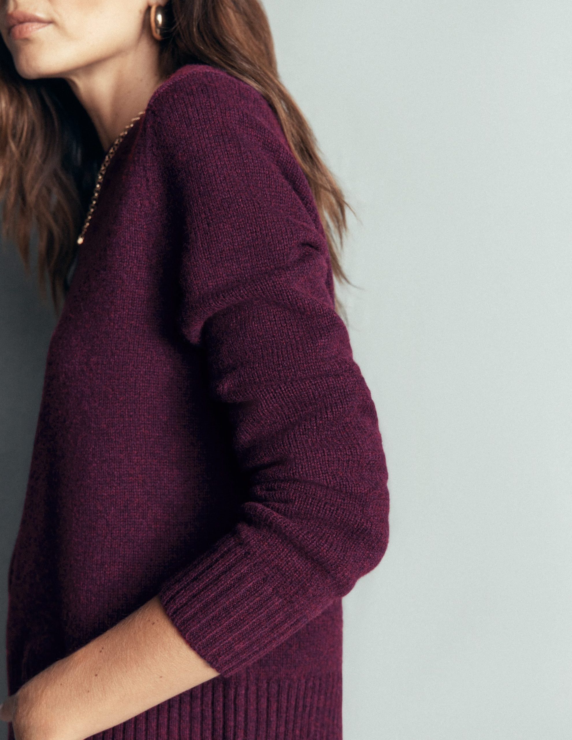 Marta Merino Wool Crew Sweater-Potent Purple - Image 2