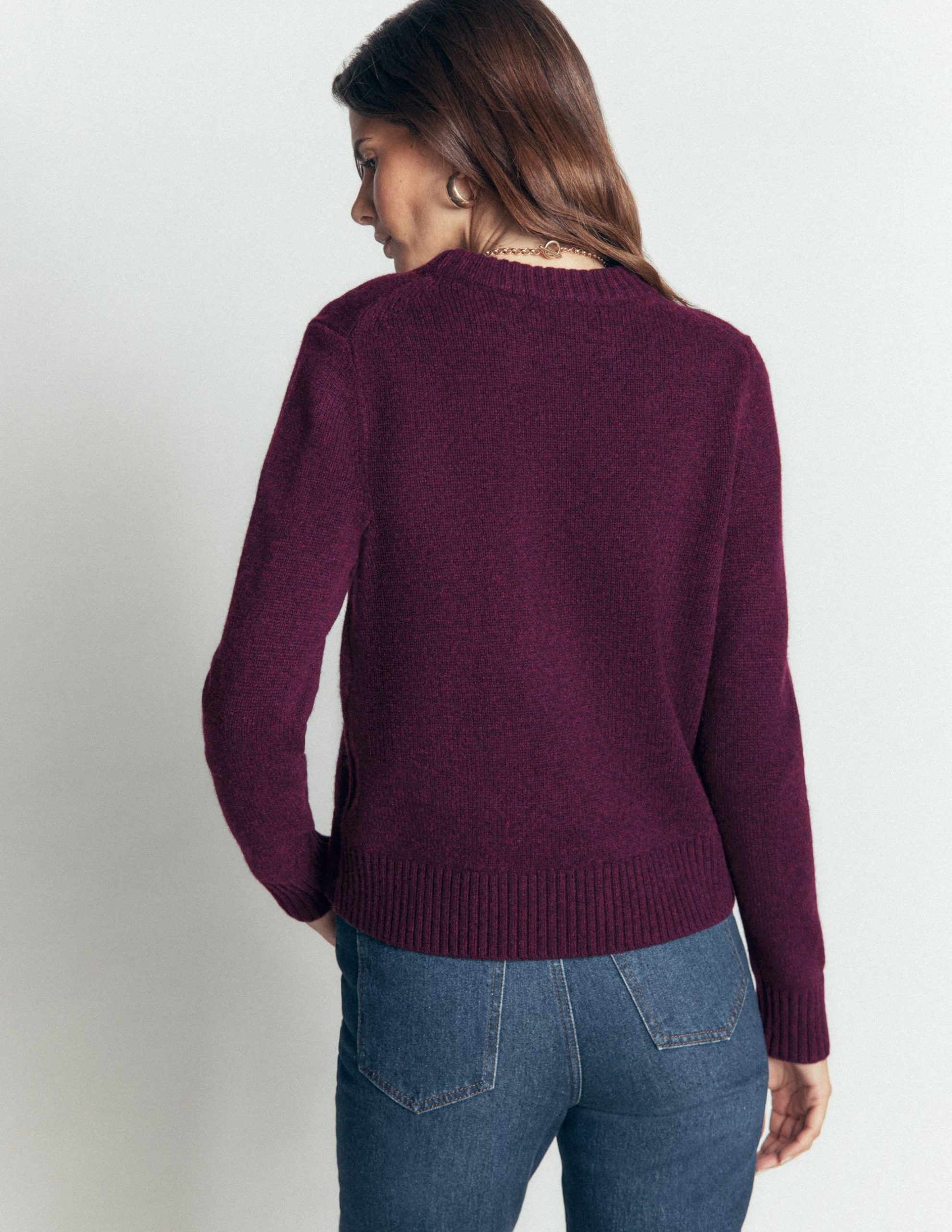 Marta Merino Wool Crew Sweater-Potent Purple - Image 3