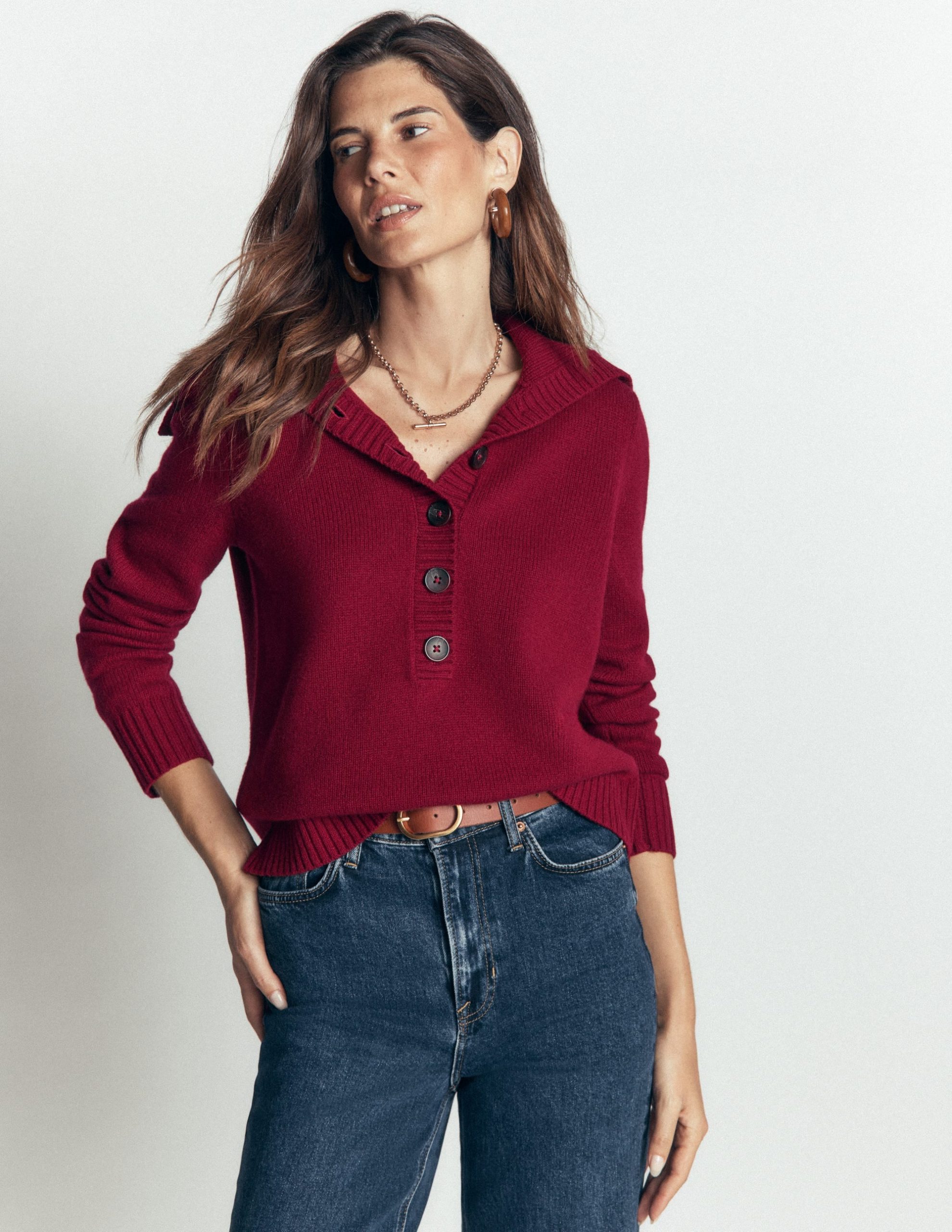 Marta Merino Wool Sailor Top-Pinotage - Image 5