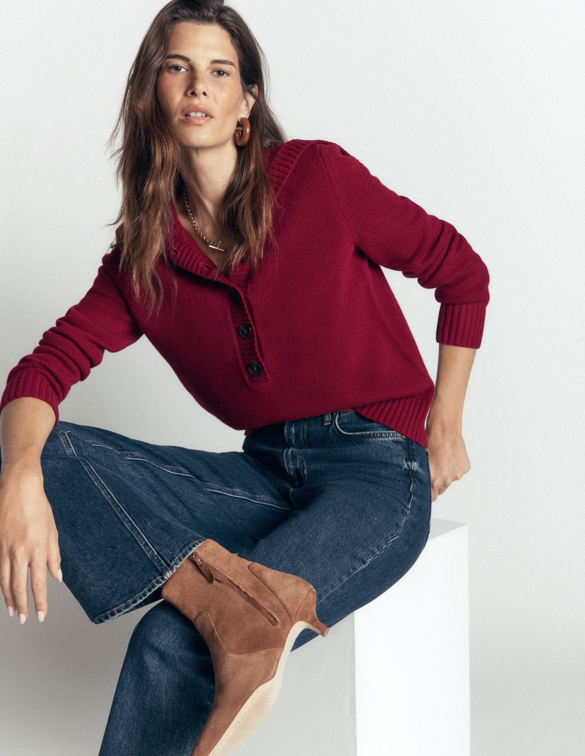 Marta Merino Wool Sailor Top-Pinotage - Image 6