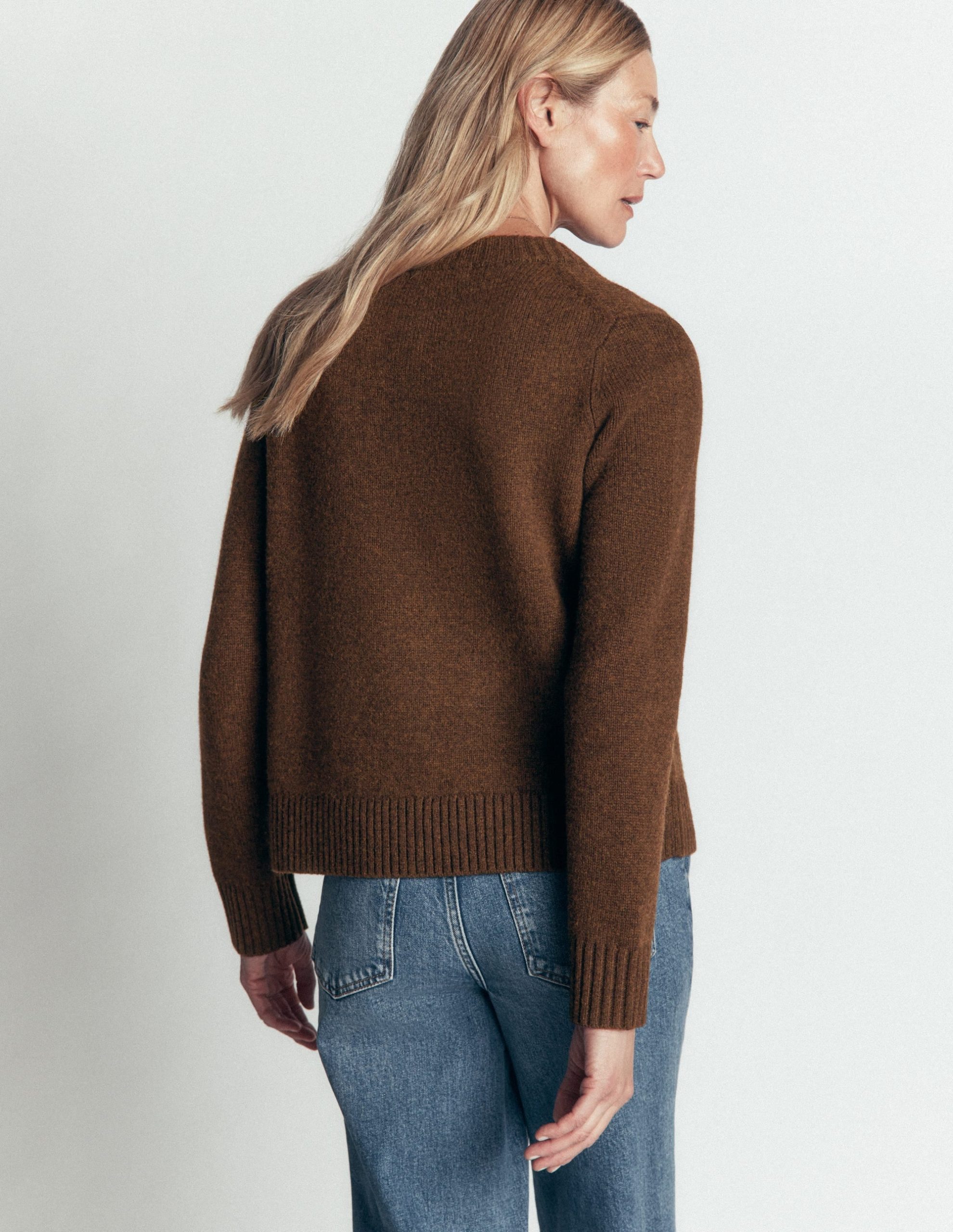 Marta Merino Wool Cardigan-Raw Umber - Image 3