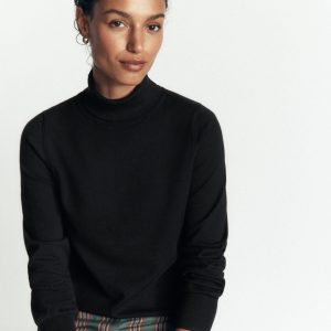 Camilla Roll Neck Sweater-Black