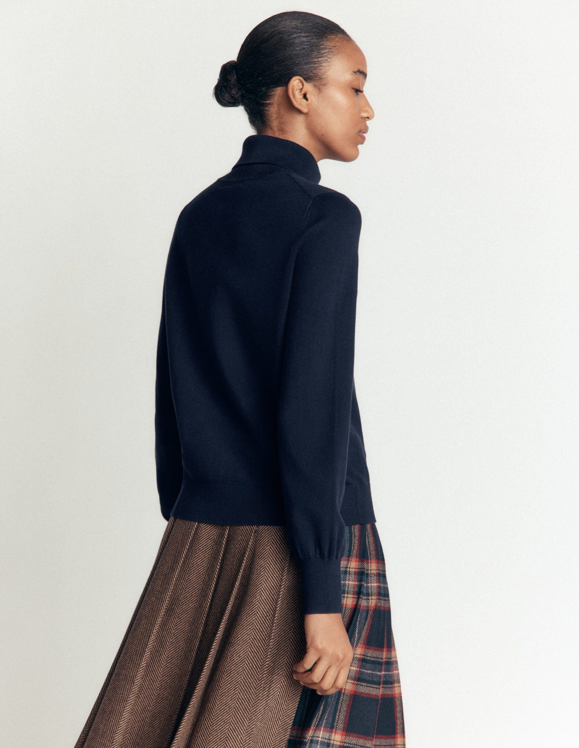 Camilla Roll Neck Sweater-Navy - Image 3