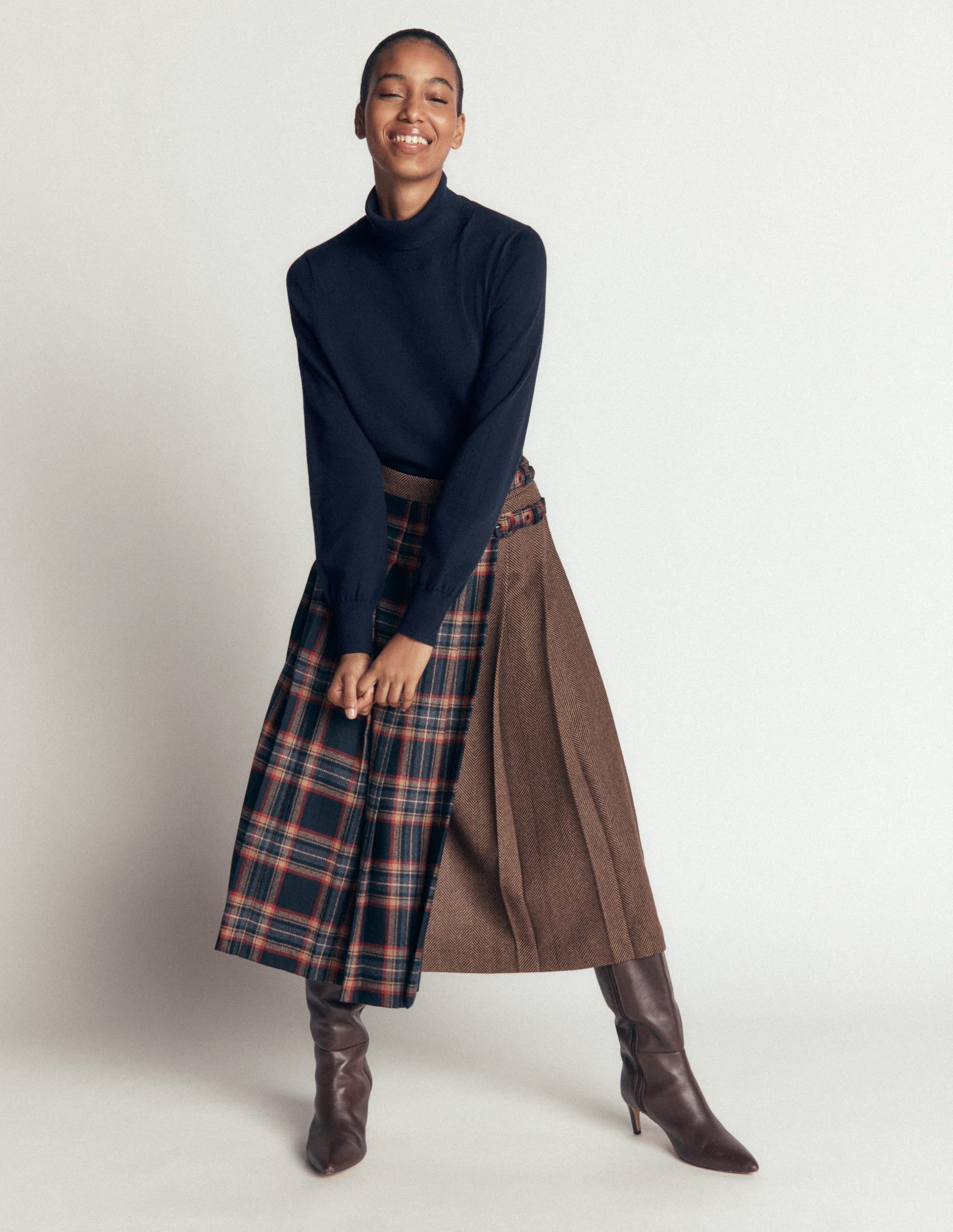 Camilla Roll Neck Sweater-Navy - Image 4