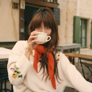 Ella Embroidered Knit Sweater-Ivory Embroidery