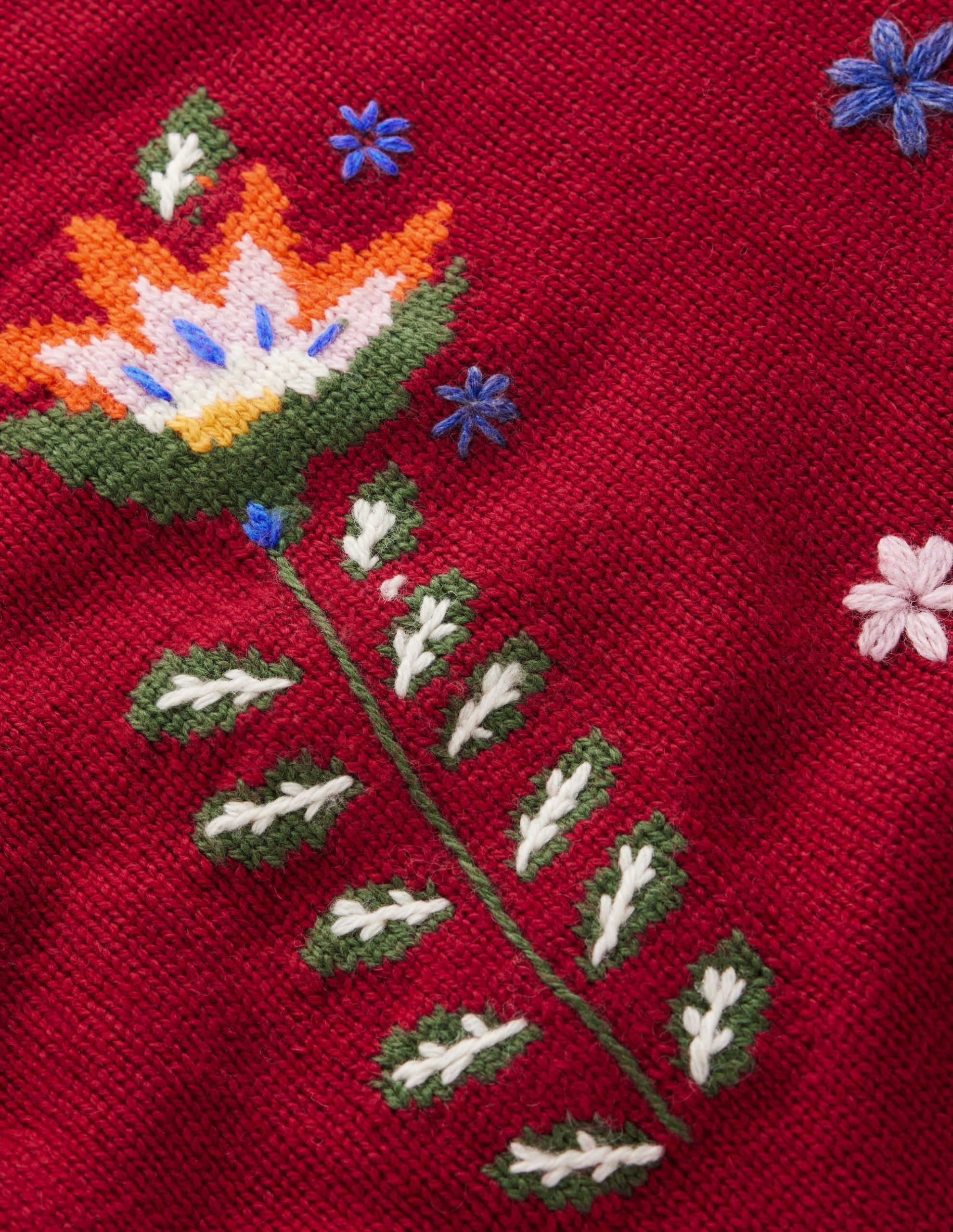 Ella Embroidered Knit Sweater-Crimson Red Embroidery - Image 7