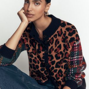 Jemma Jacquard Knit Cardigan-Leopard Hotch