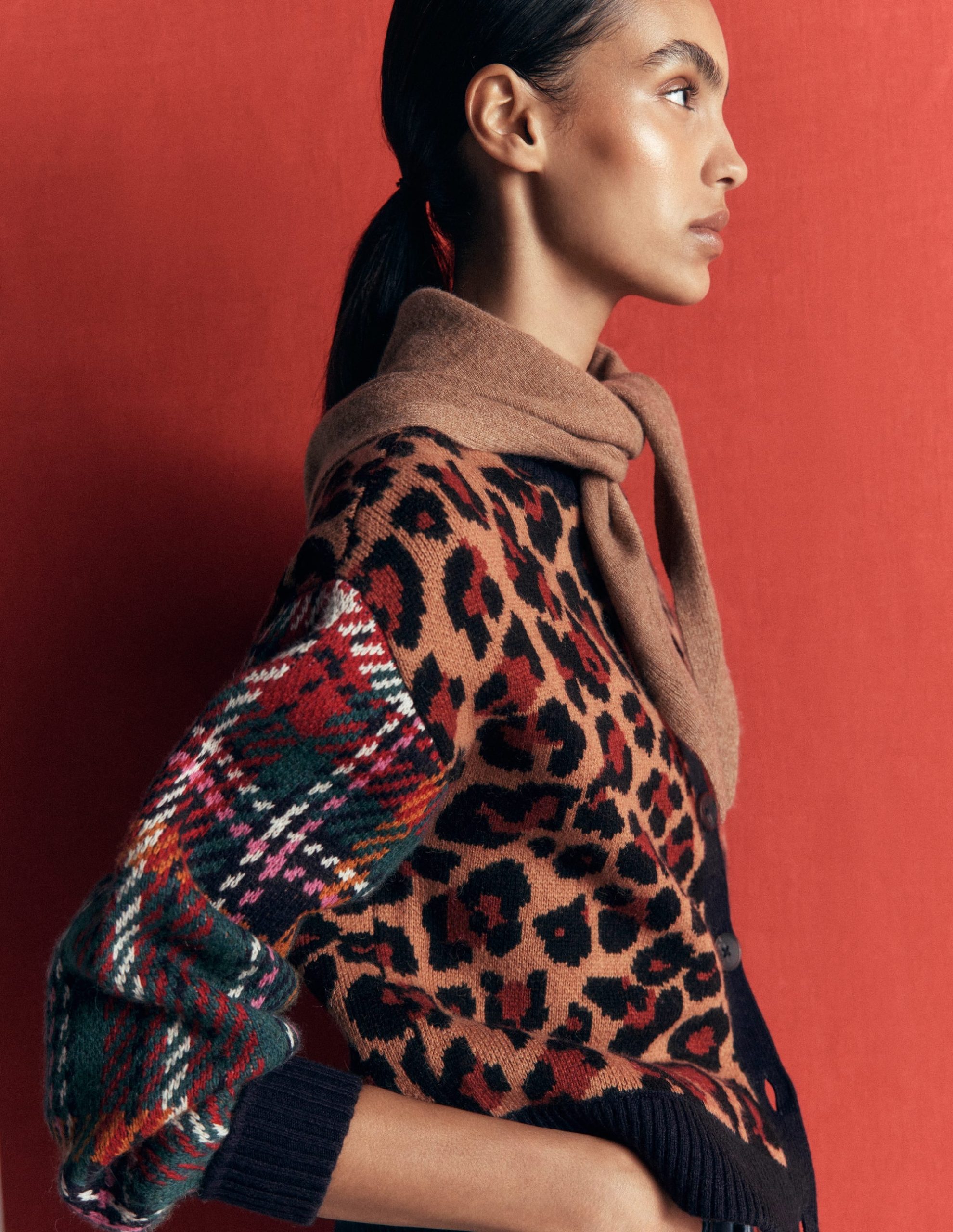 Jemma Jacquard Knit Cardigan-Leopard Hotch - Image 5