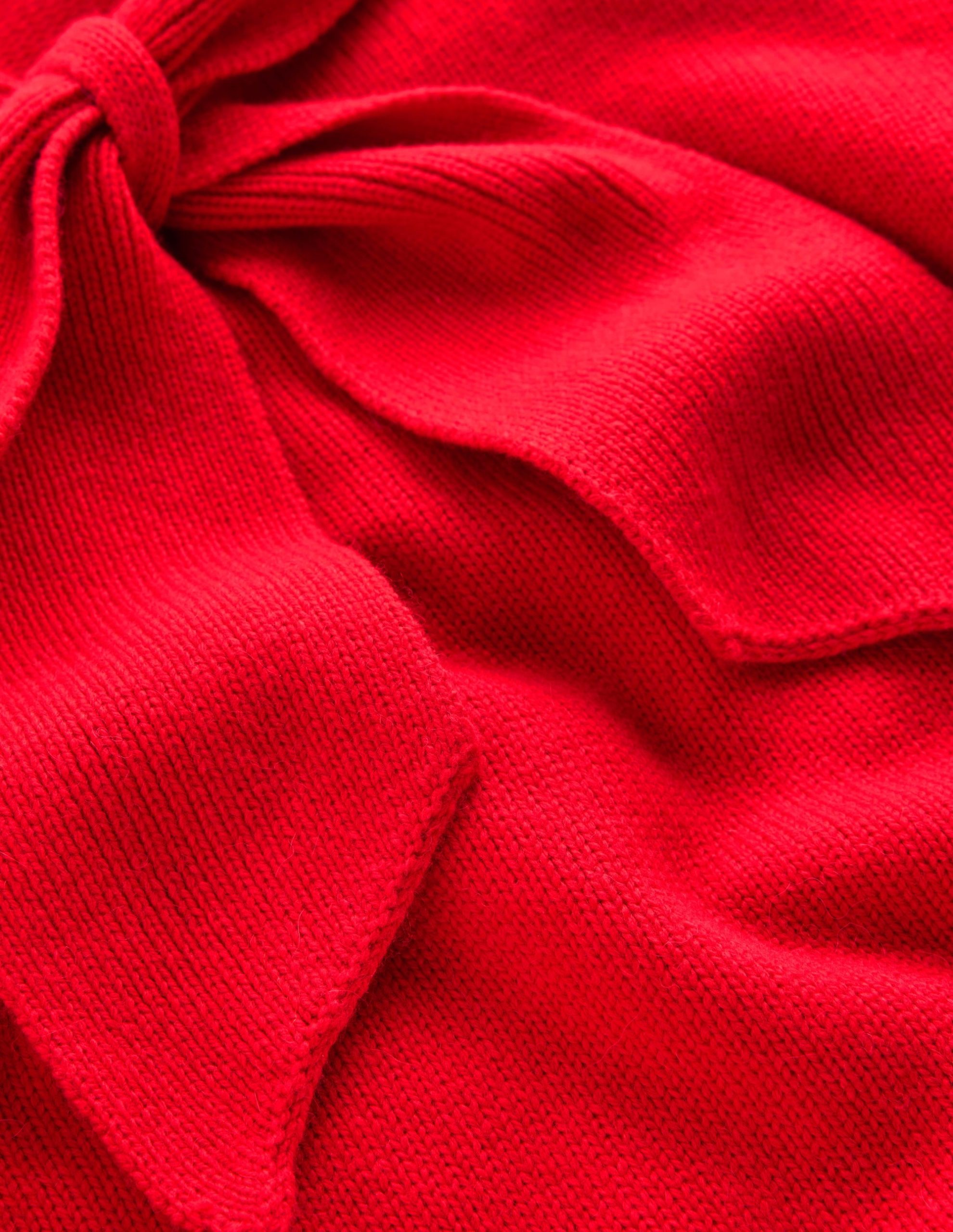 Lydia Tie Neck Knitted Sweater-Poppy Red - Image 7