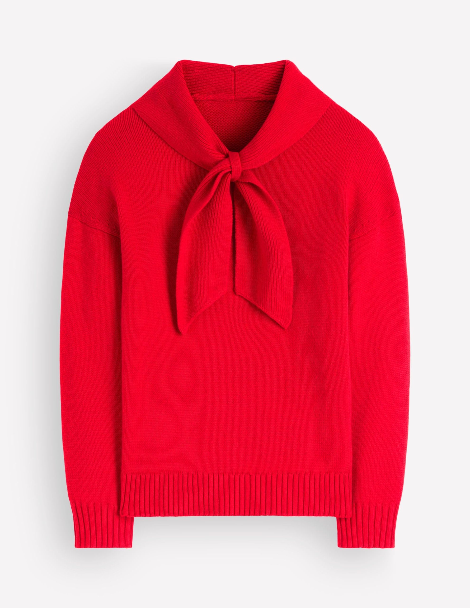 Lydia Tie Neck Knitted Sweater-Poppy Red - Image 6