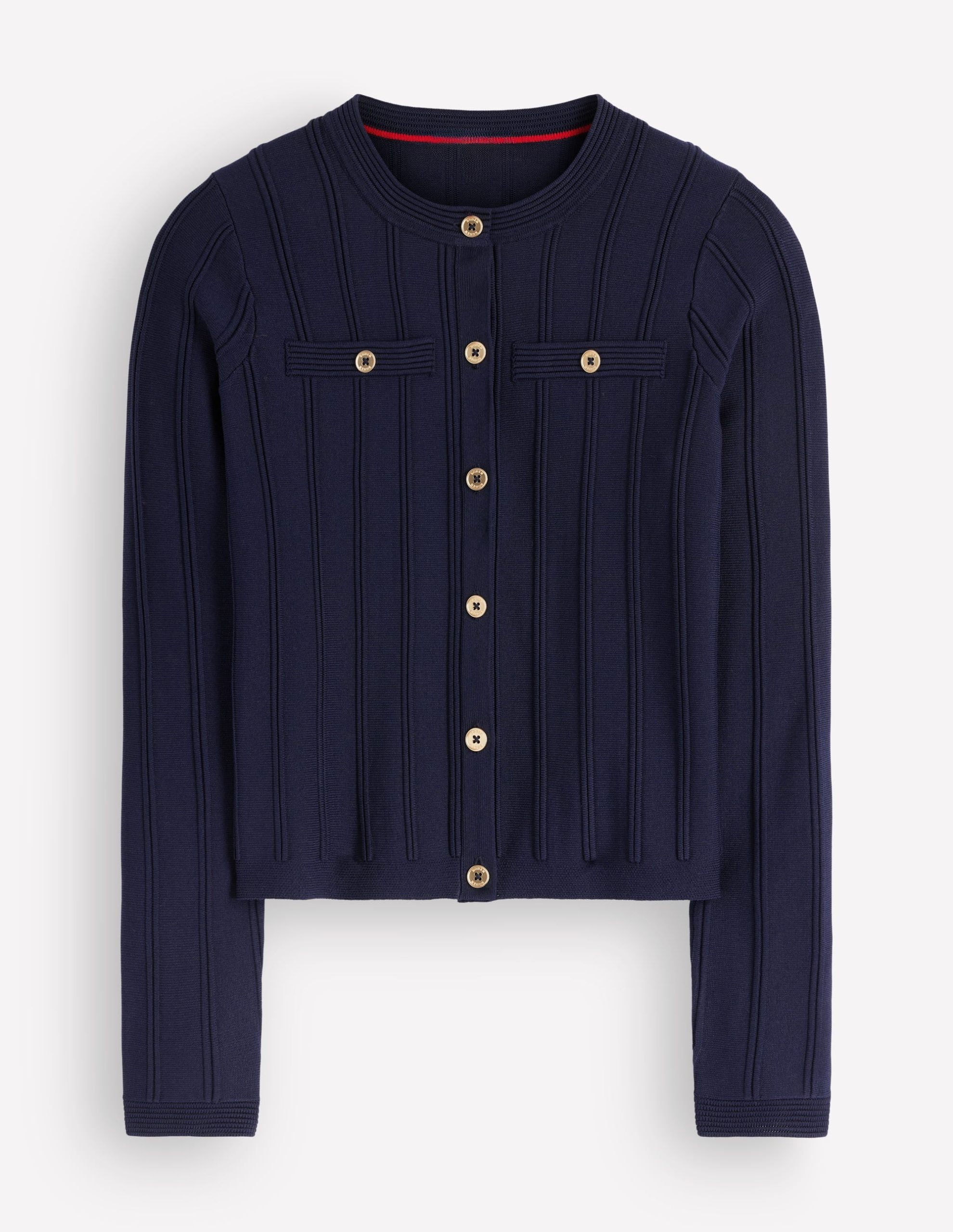 Ottoman Stitch Cardigan-Navy - Image 7