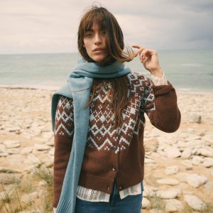 Mae Fair Isle Cardigan-Potting Soil