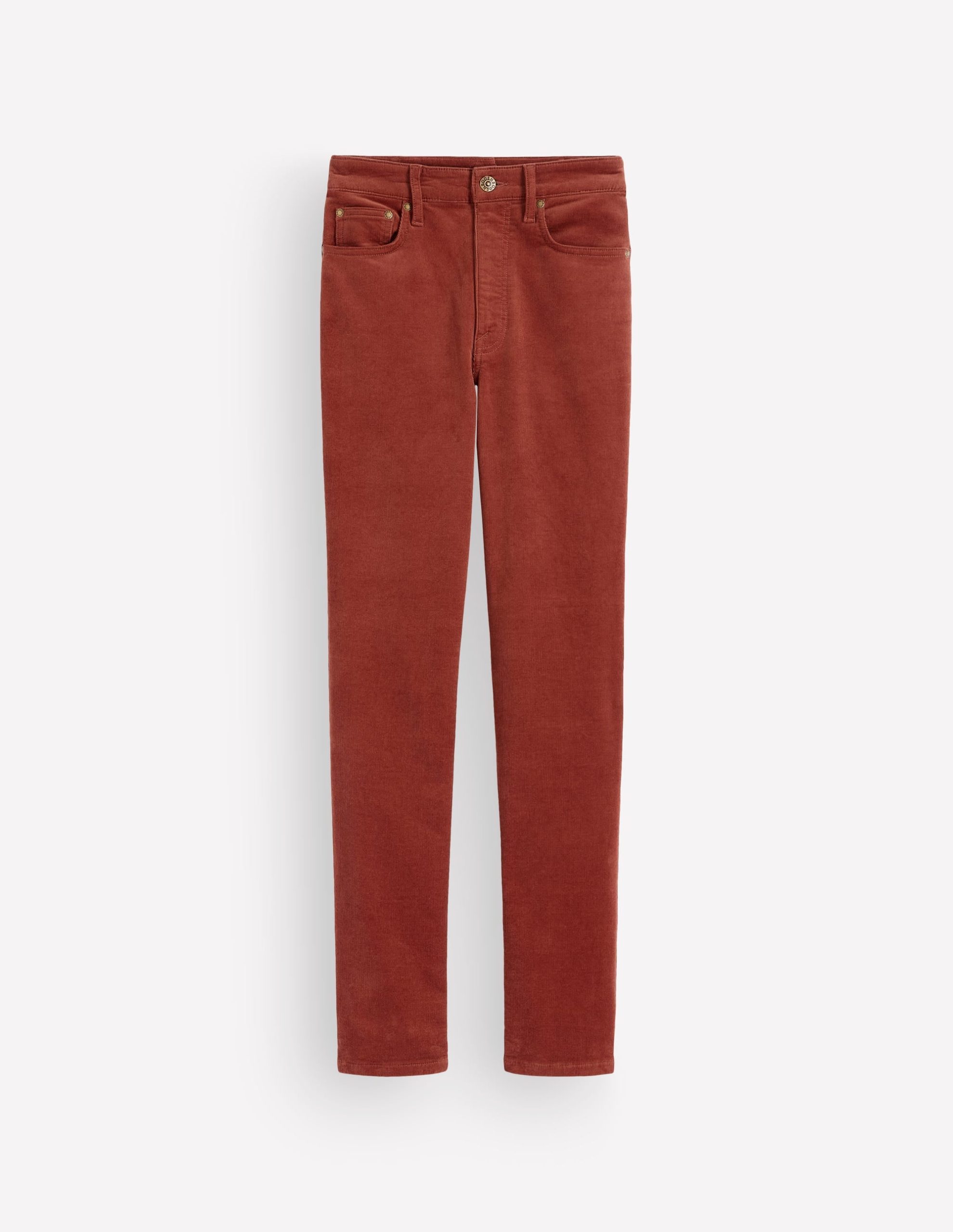 High Rise Cord Slim Jeans-Burnt Henna - Image 6