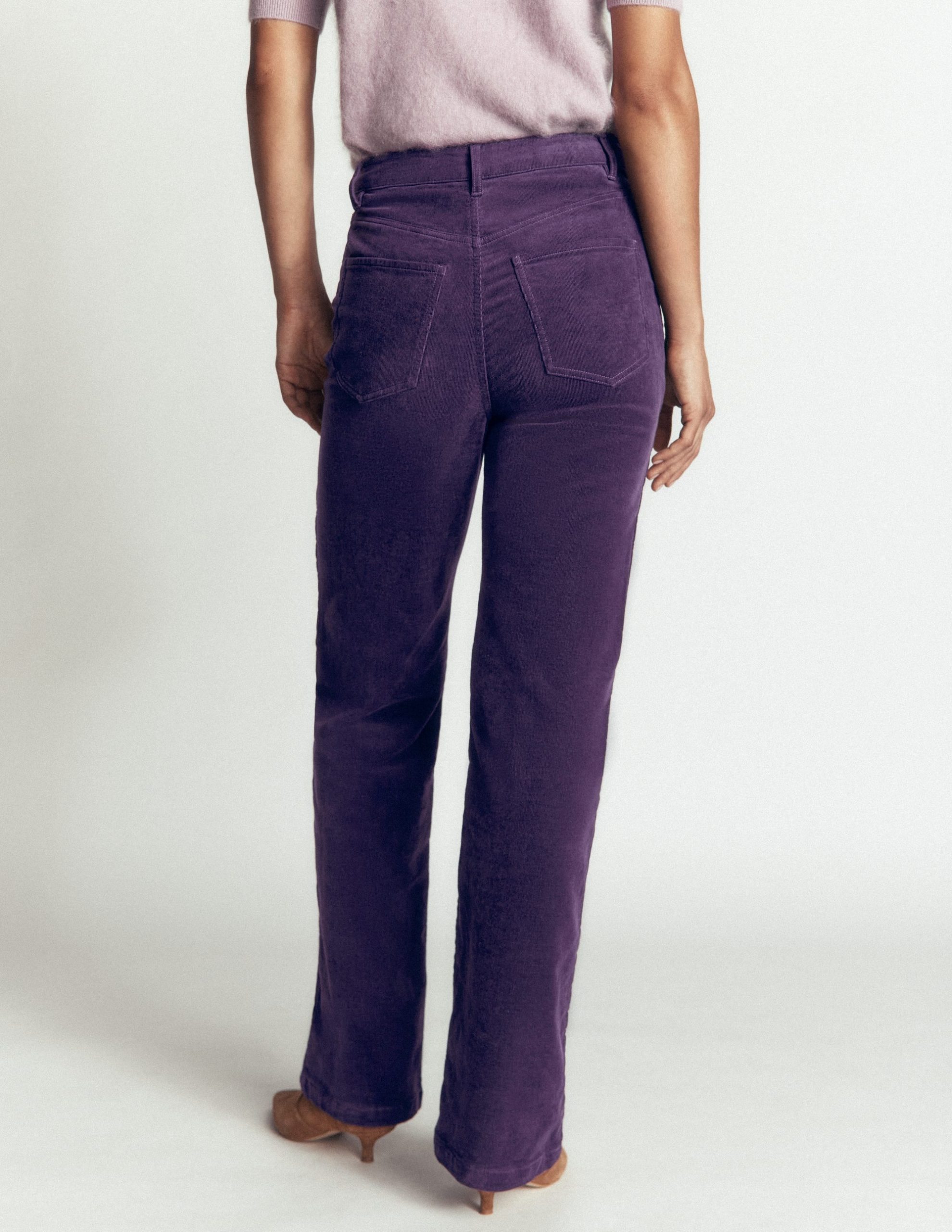 5-Pocket Cord Column Jeans-Deep Grape - Image 3
