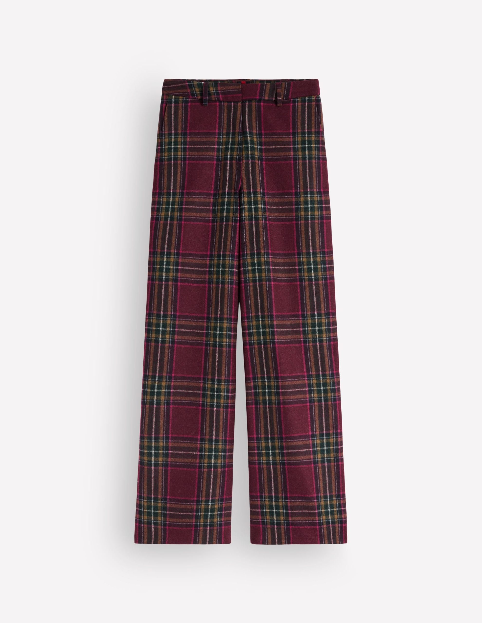 Belgravia Wool Blend Pants-Maroon And Olive Check - Image 6