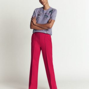 Straight Leg Ponte Pants-Pomegranate